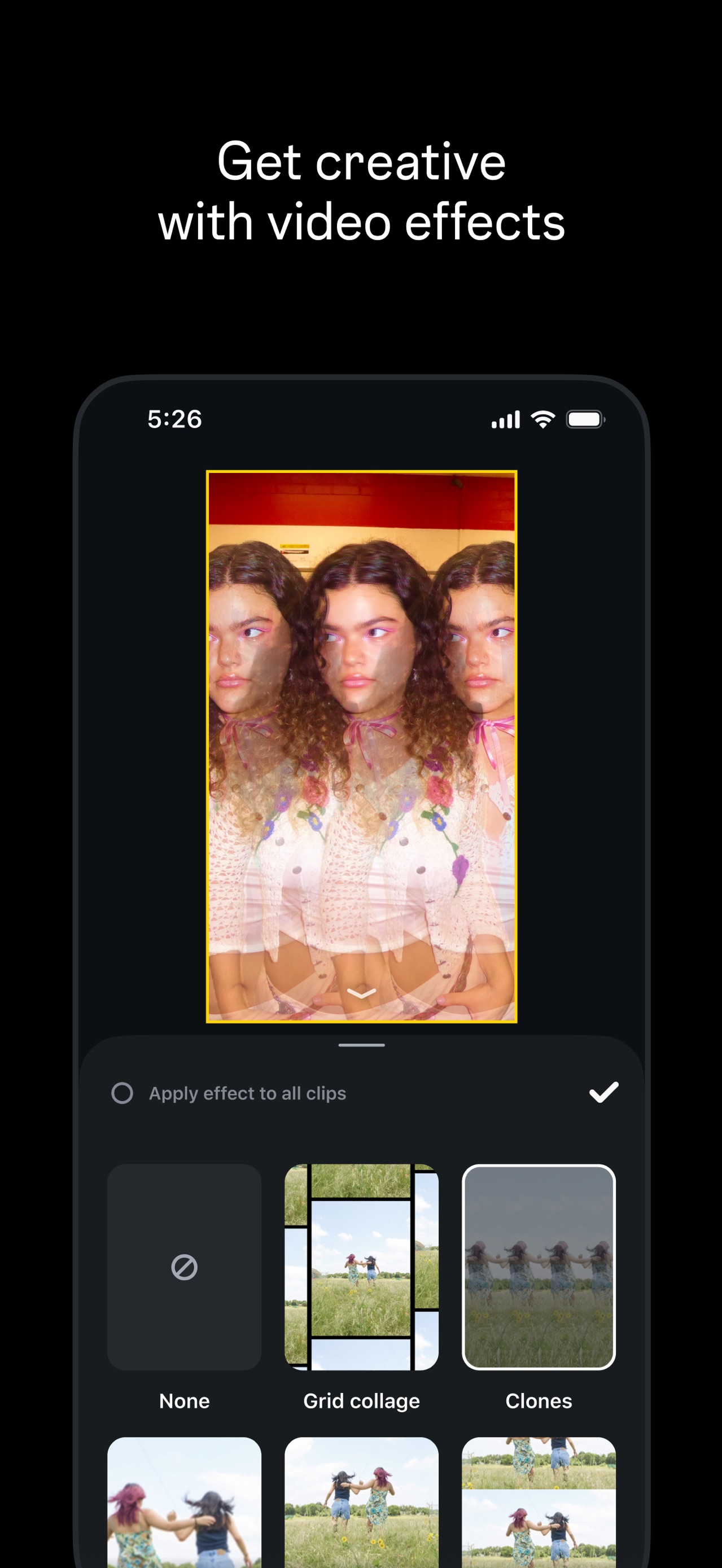 Edits App Store screenshot: Get creative with video effects