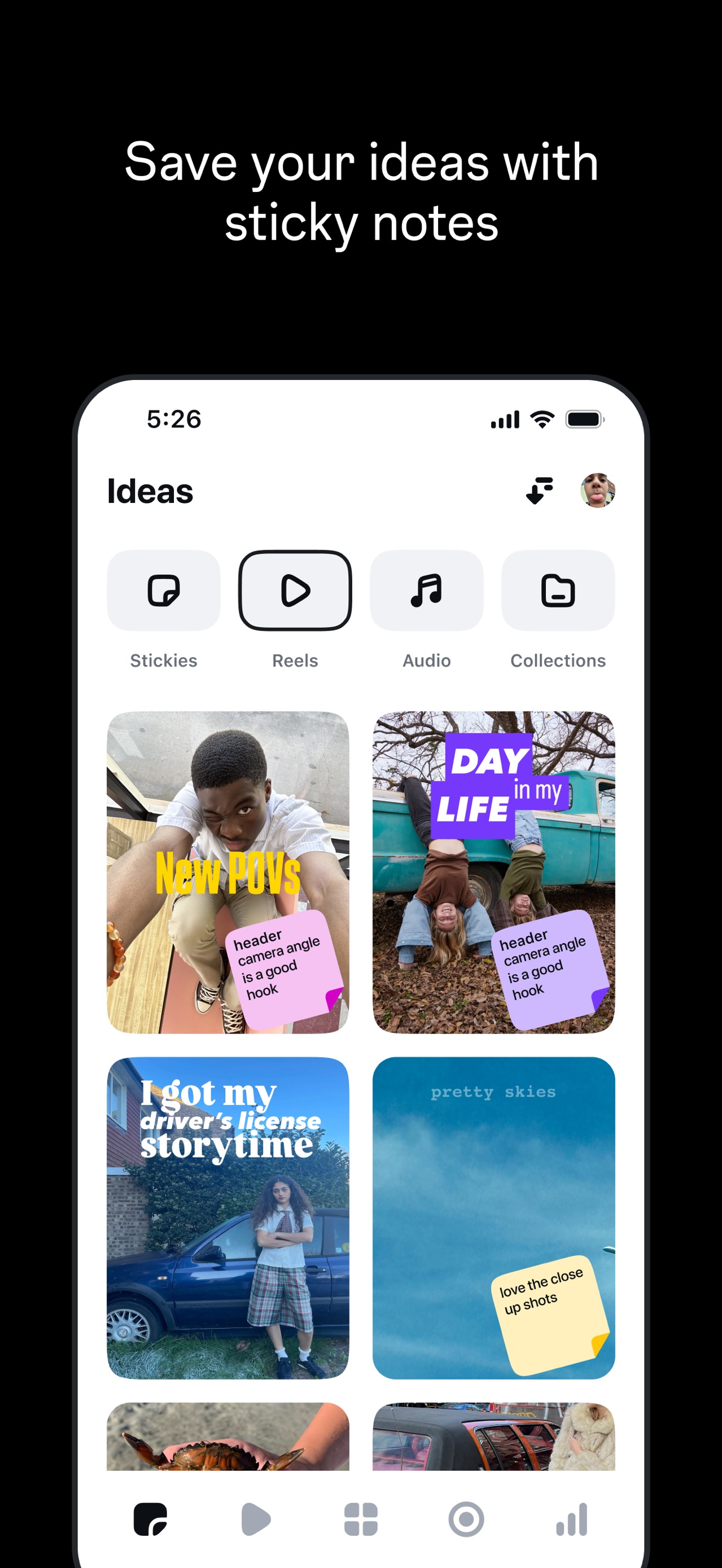 Edits App Store screenshot 6: Save your ideas with sticky notes