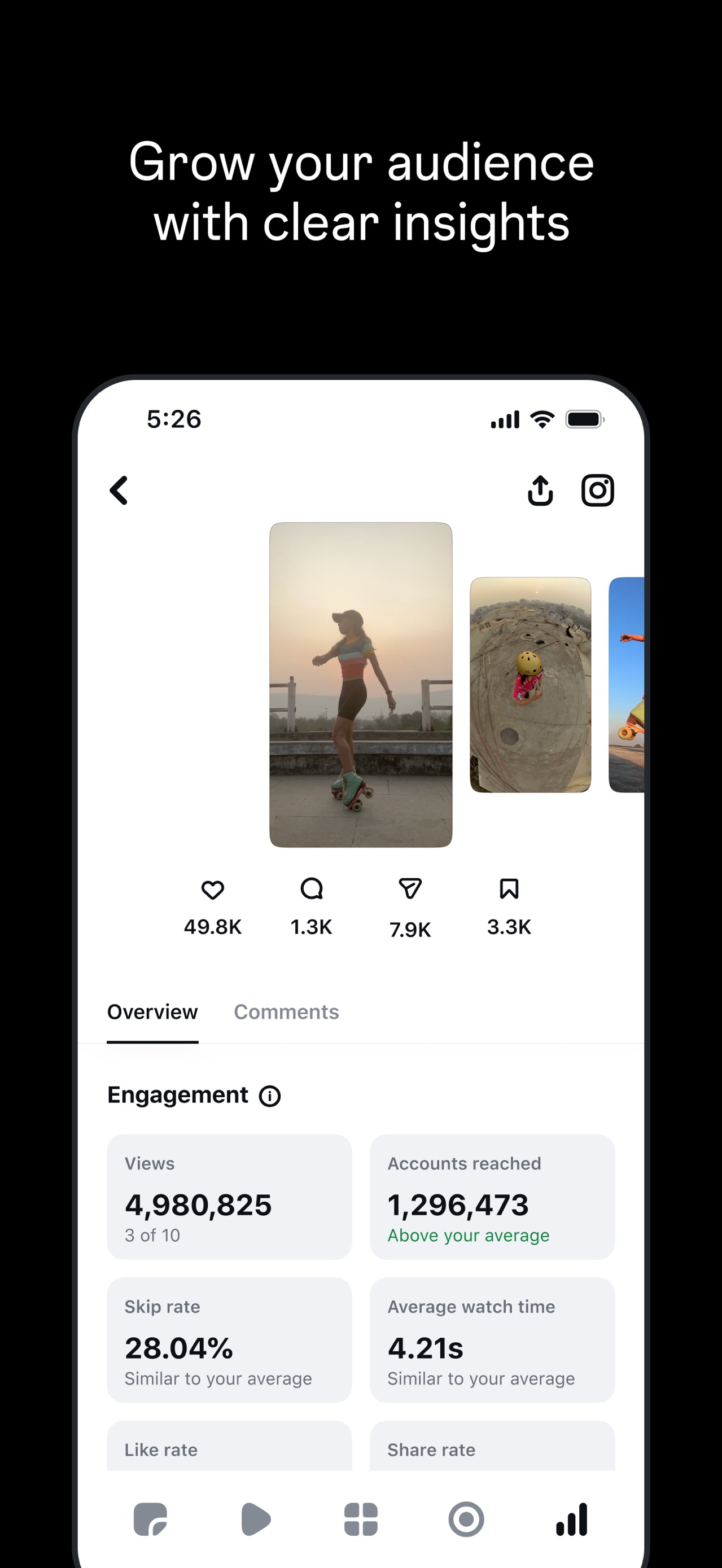 Edits App Store screenshot 8: Grow your audience with clear insights