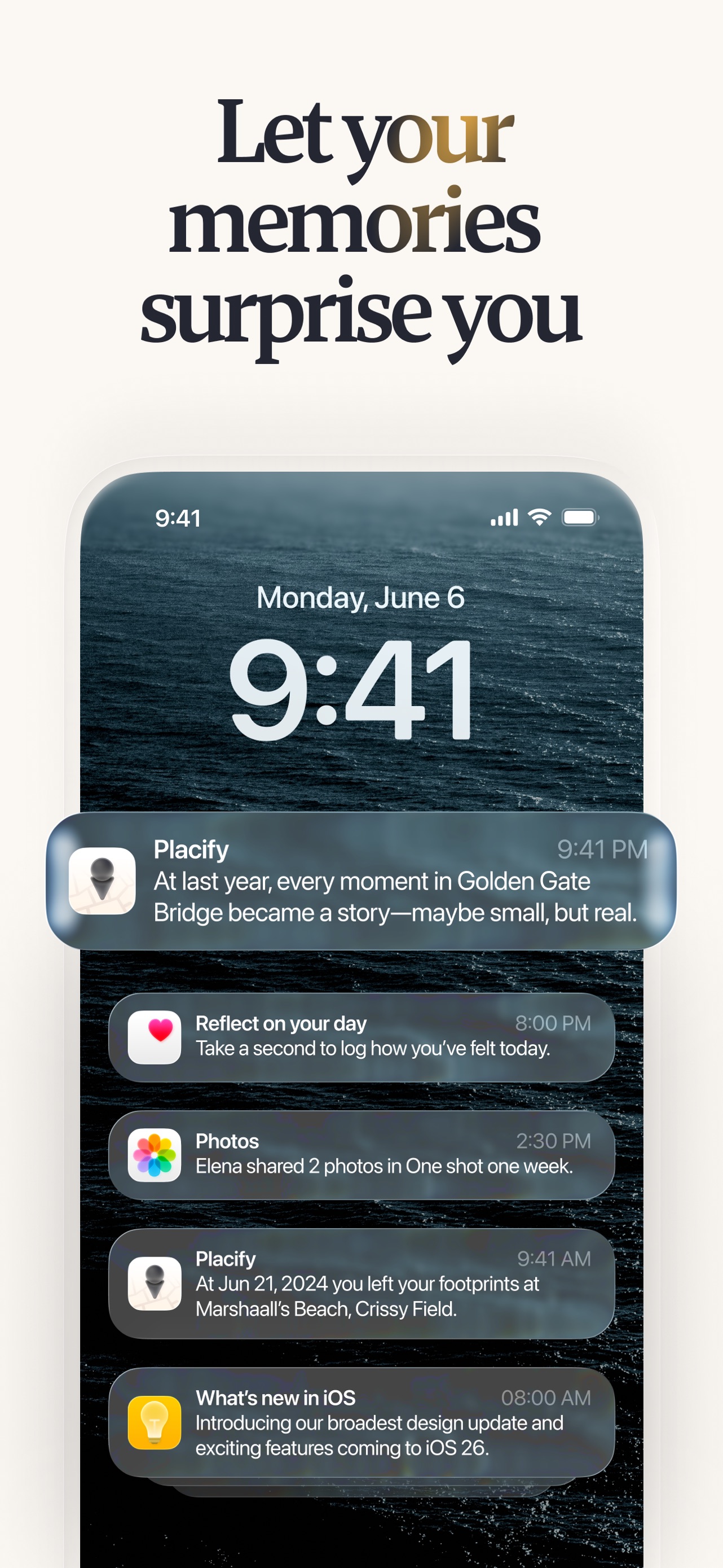 Placify App Store screenshot 10: Let your memories surprise you