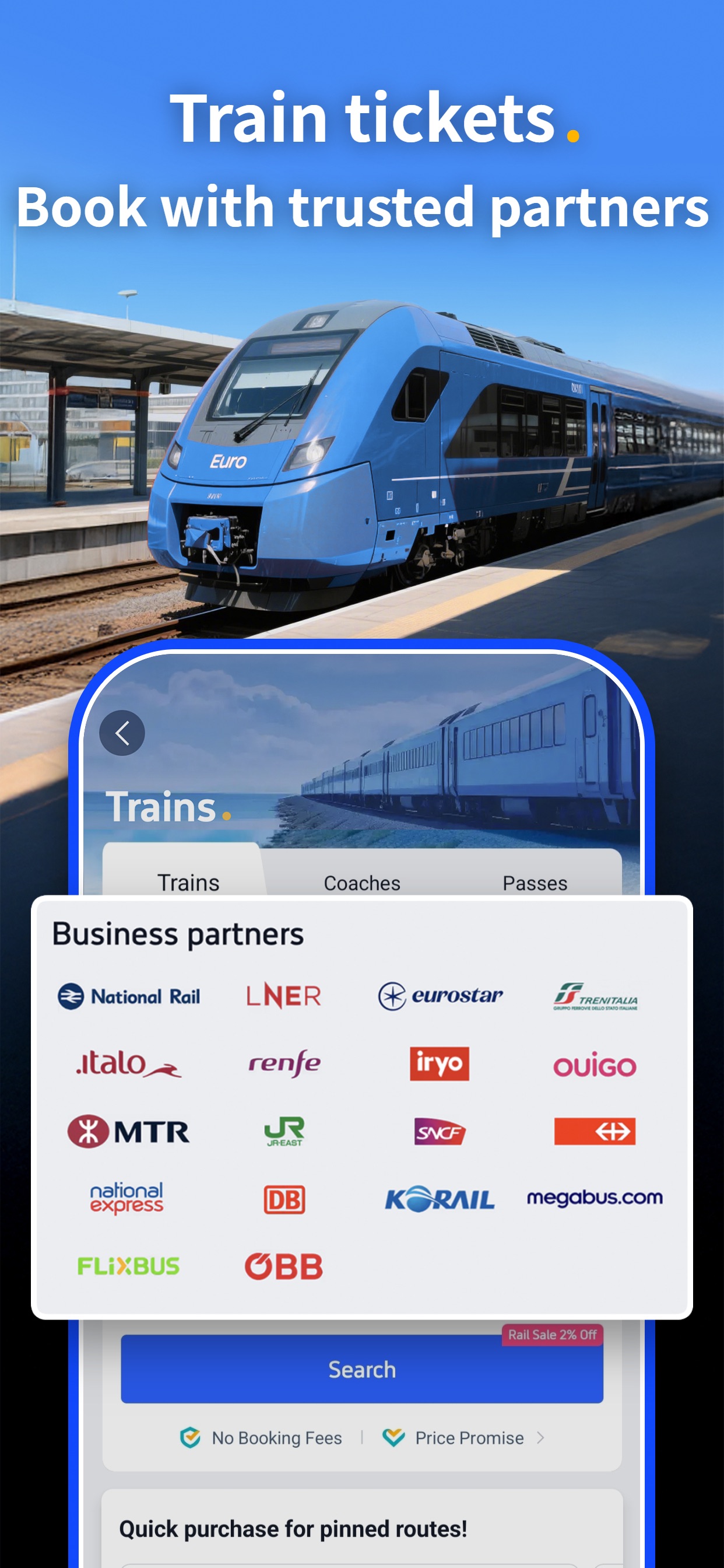 Trip.com App Store screenshot 7: Train tickets. Book with trusted partners