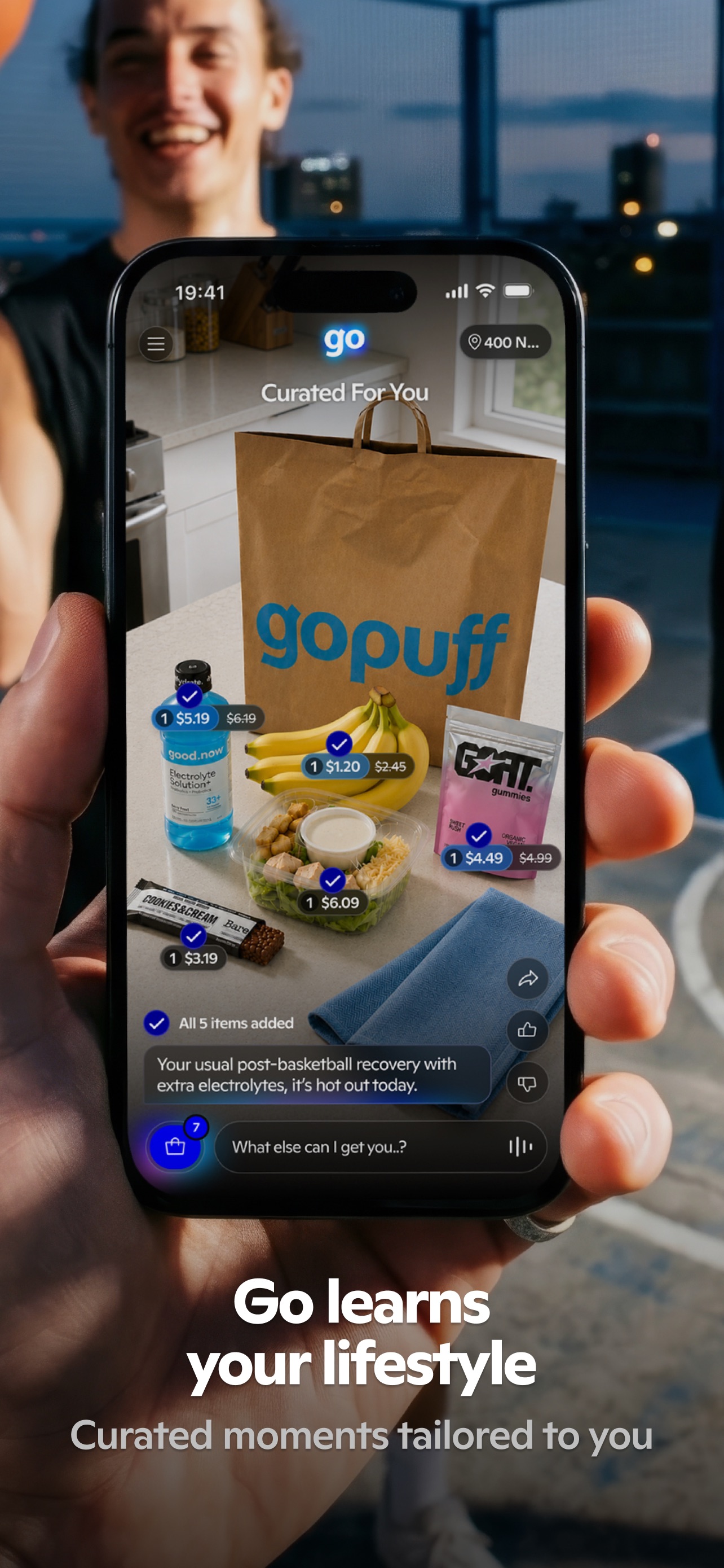 Gopuff App Store screenshot 6: Go learns your lifestyle Curated moments tailored to you