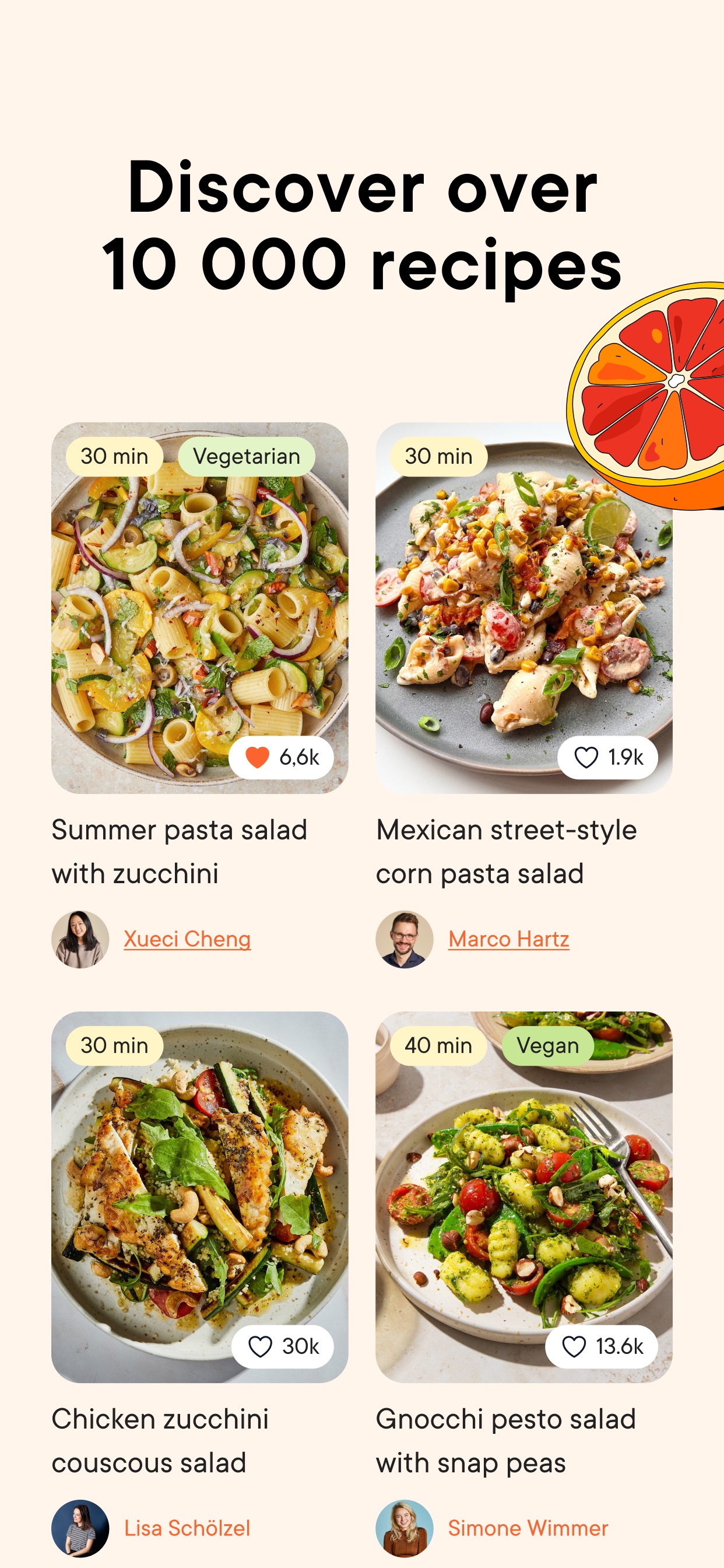 Kitchen Stories App Store screenshot: Discover over
10 000 recipes