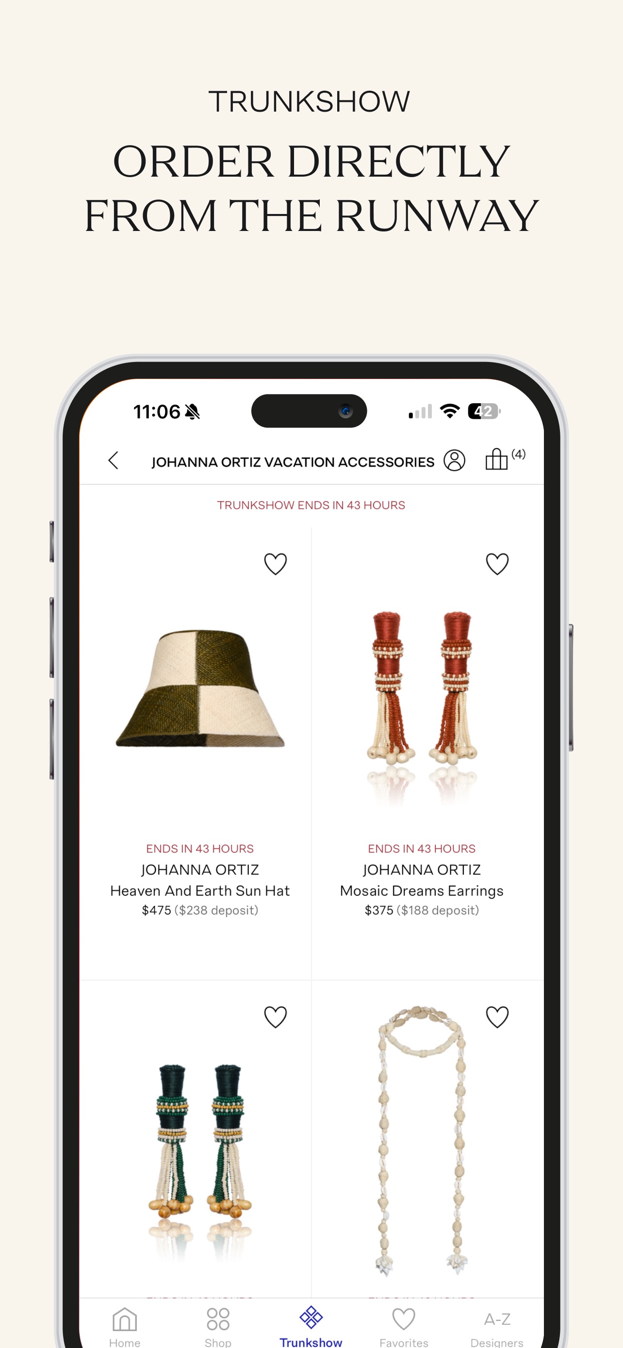 Moda Operandi App Store screenshot: TRUNKSHOW
ORDER DIRECTLY FROM THE RUNWAY