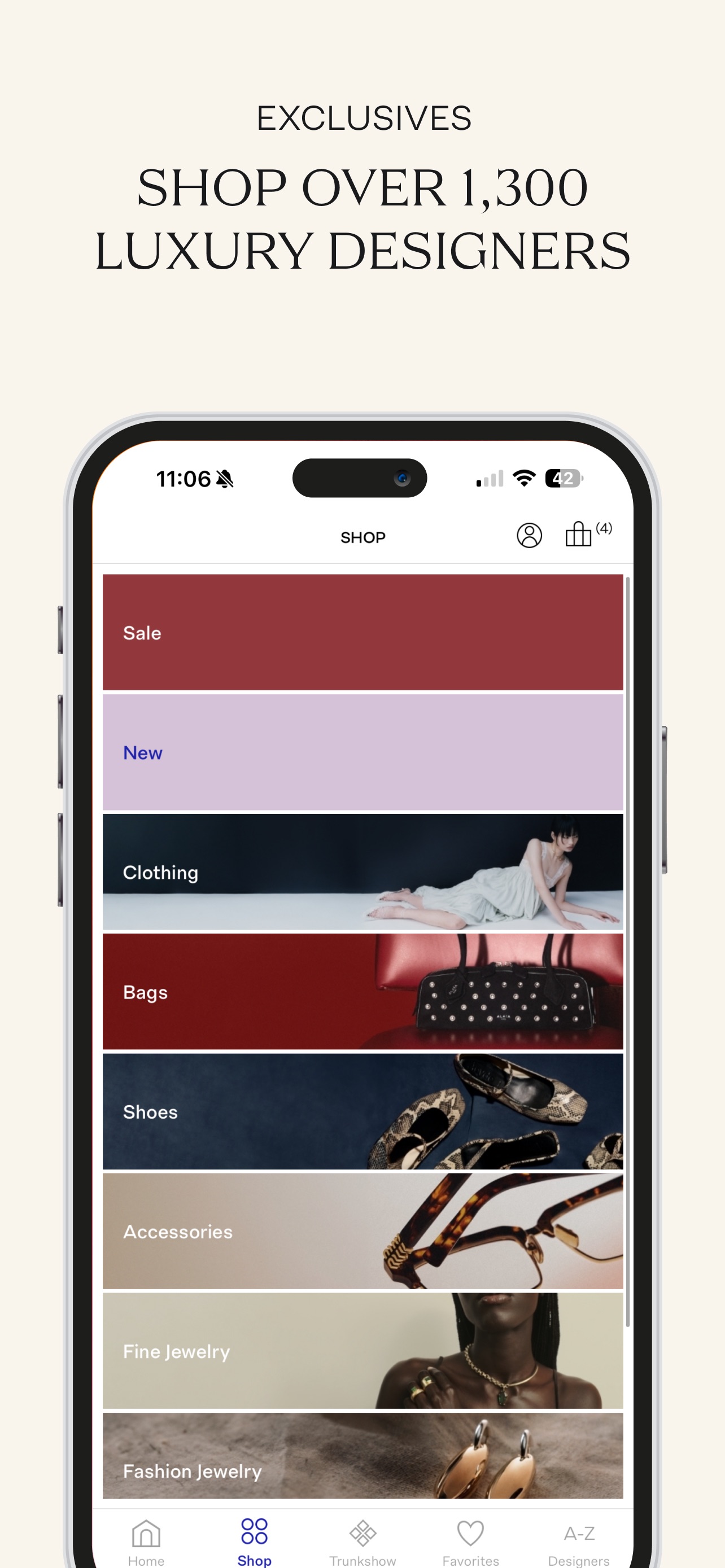 Moda Operandi App Store screenshot: EXCLUSIVES
SHOP OVER 1,300 LUXURY DESIGNERS