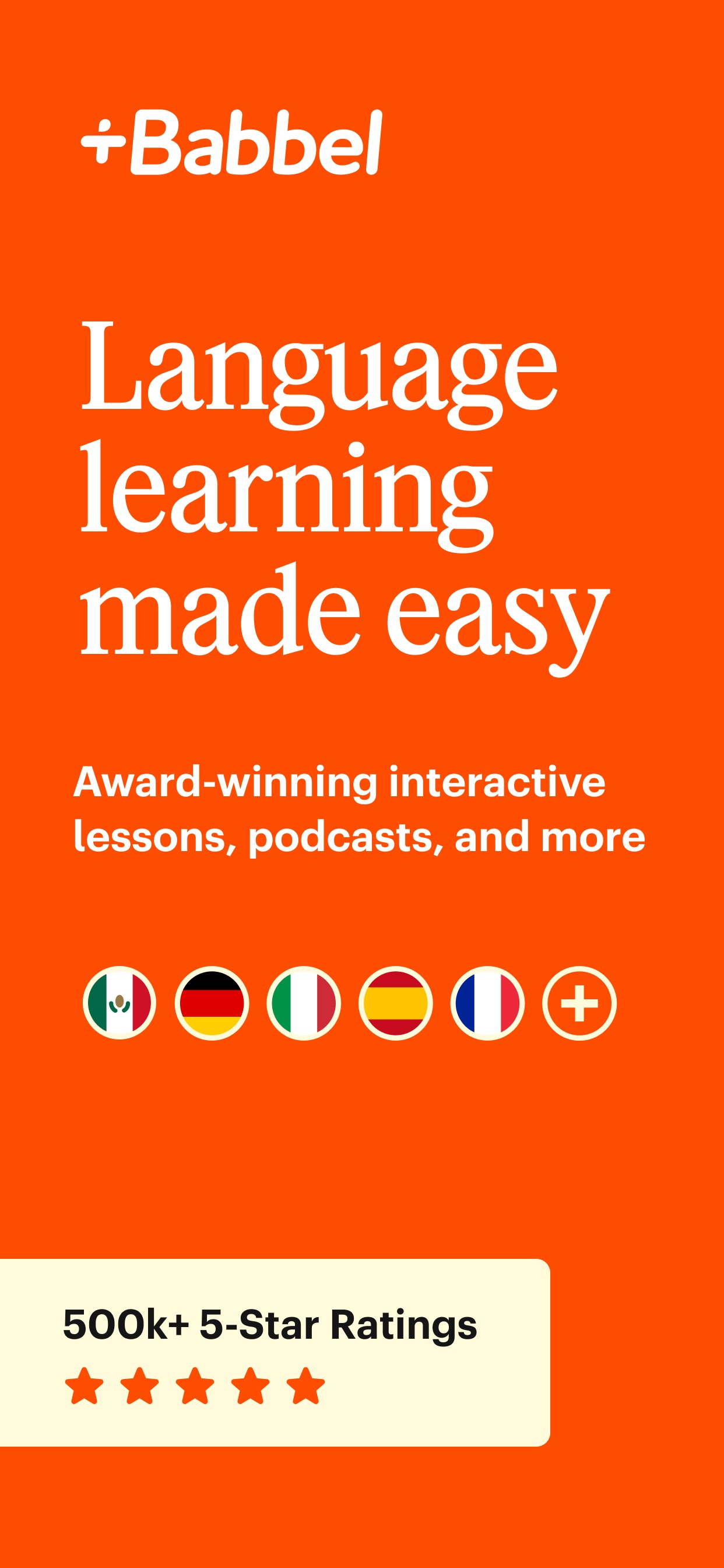 Babbel App Store screenshot: listing design