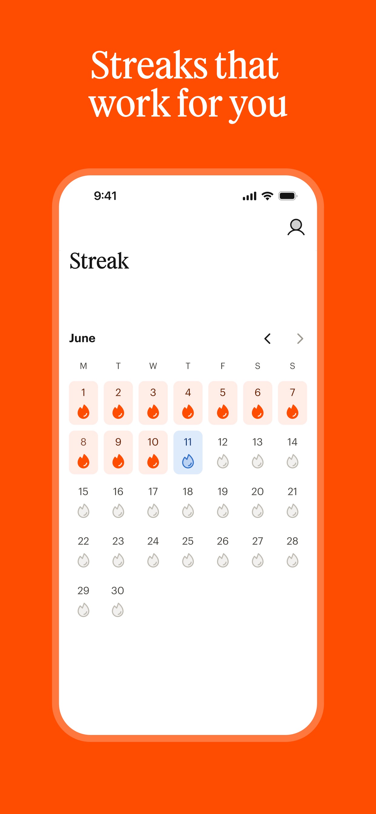 Babbel App Store screenshot 5: Streaks that work for you