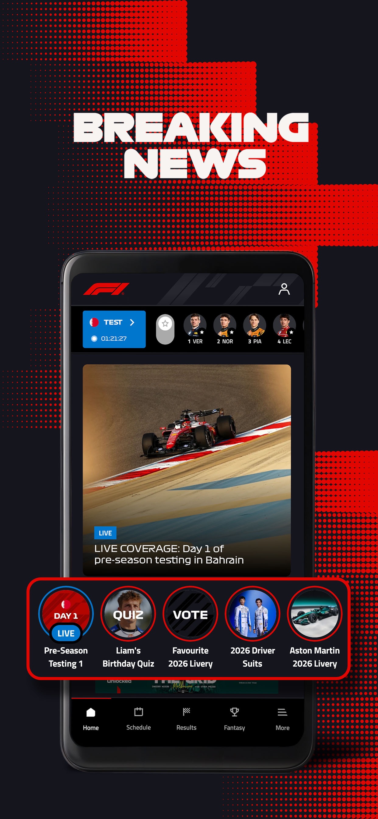 Formula 1® App Store screenshot 7: BREAKING NEWS