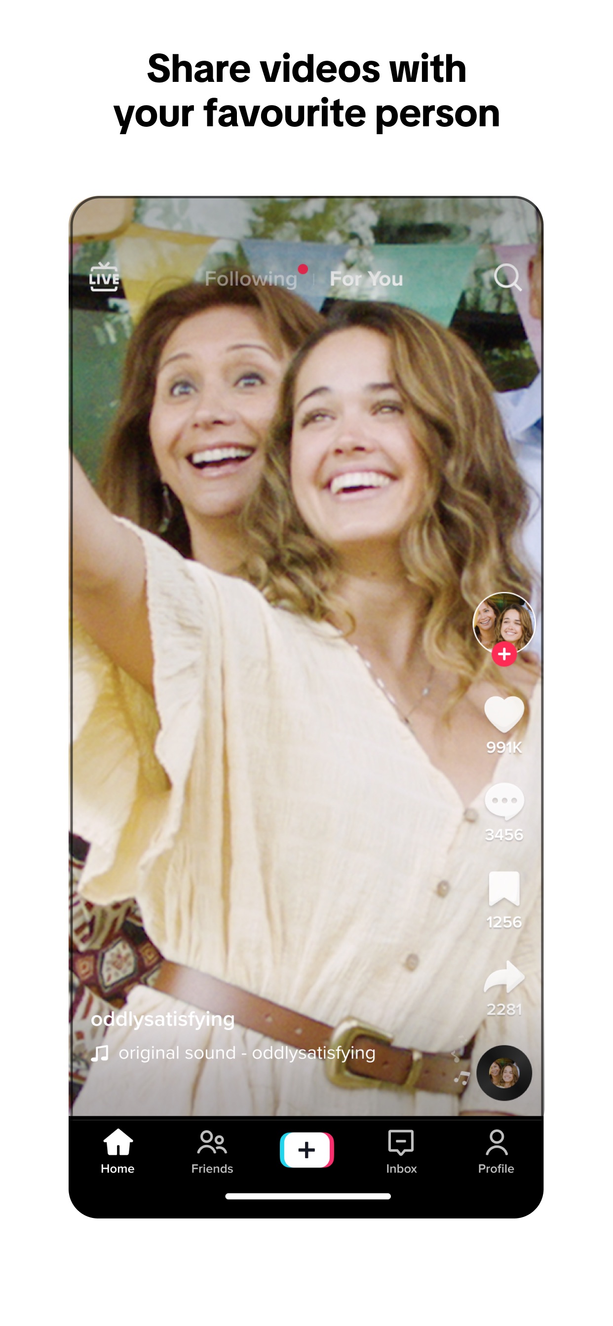 TikTok App Store screenshot: Share videos with your favourite person