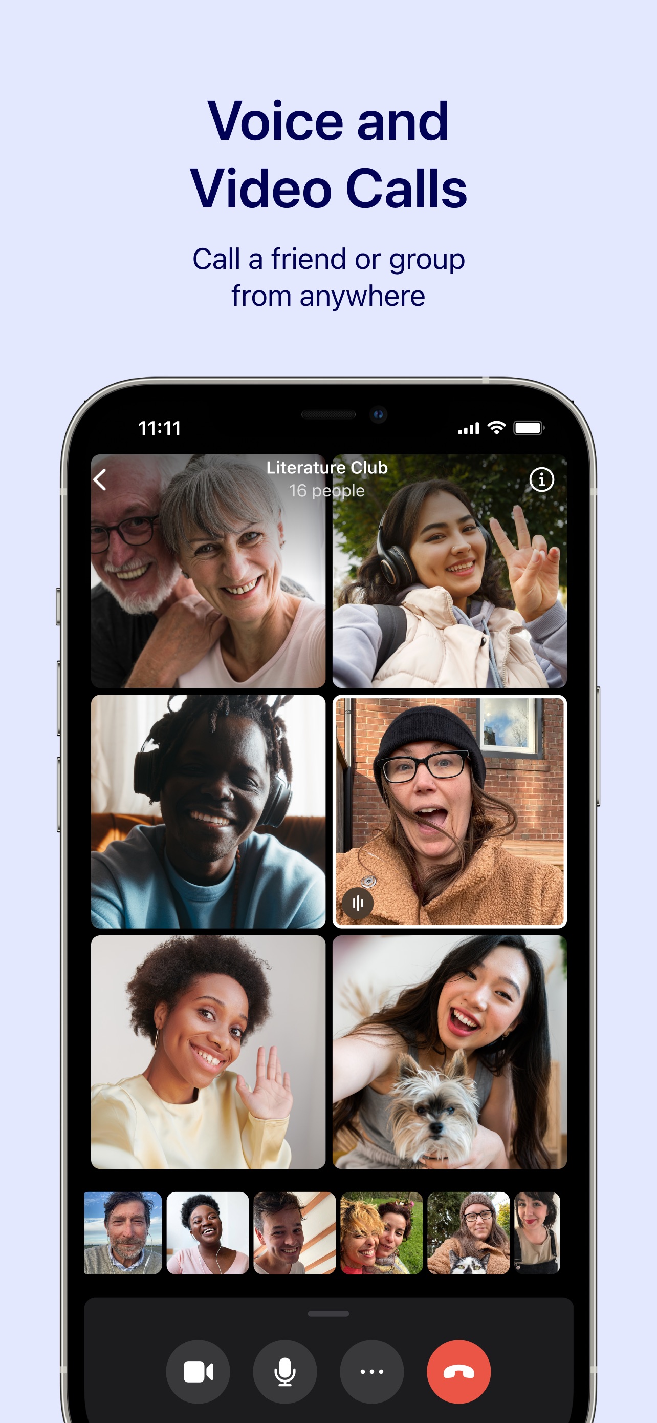 Signal App Store screenshot: Voice and Video Calls Call a friend or group from anywhere