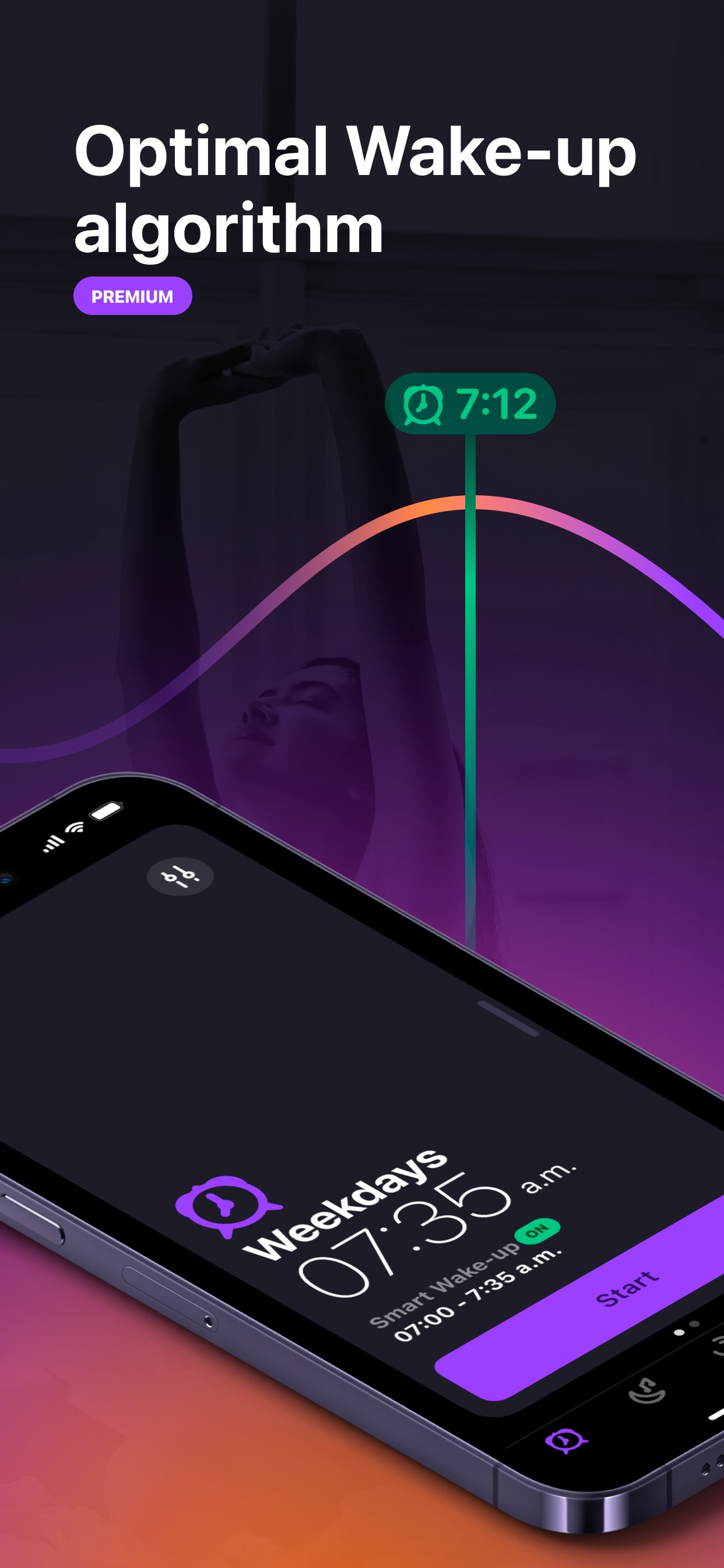 Pillow App Store screenshot: Optimal Wake-up algorithm PREMIUM