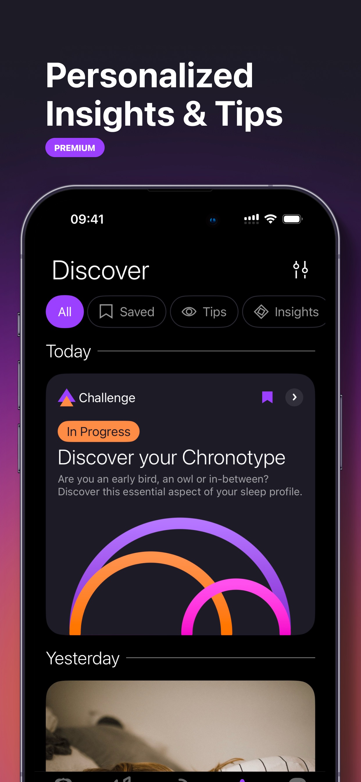 Pillow App Store screenshot 7: Personalized Insights & Tips PREMIUM