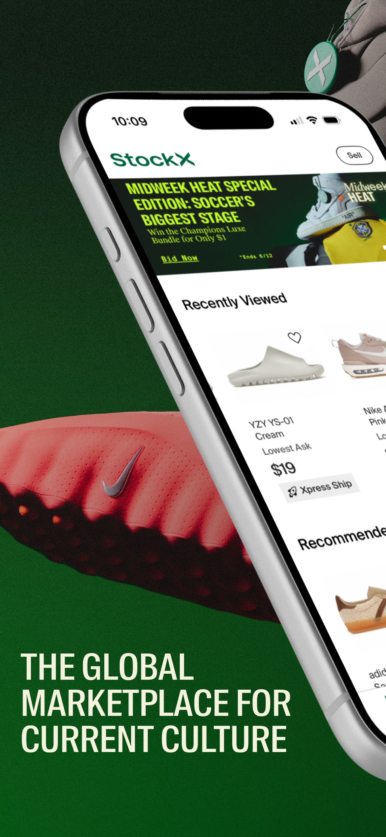 StockX App Store screenshot: THE GLOBAL MARKETPLACE FOR CURRENT CULTURE