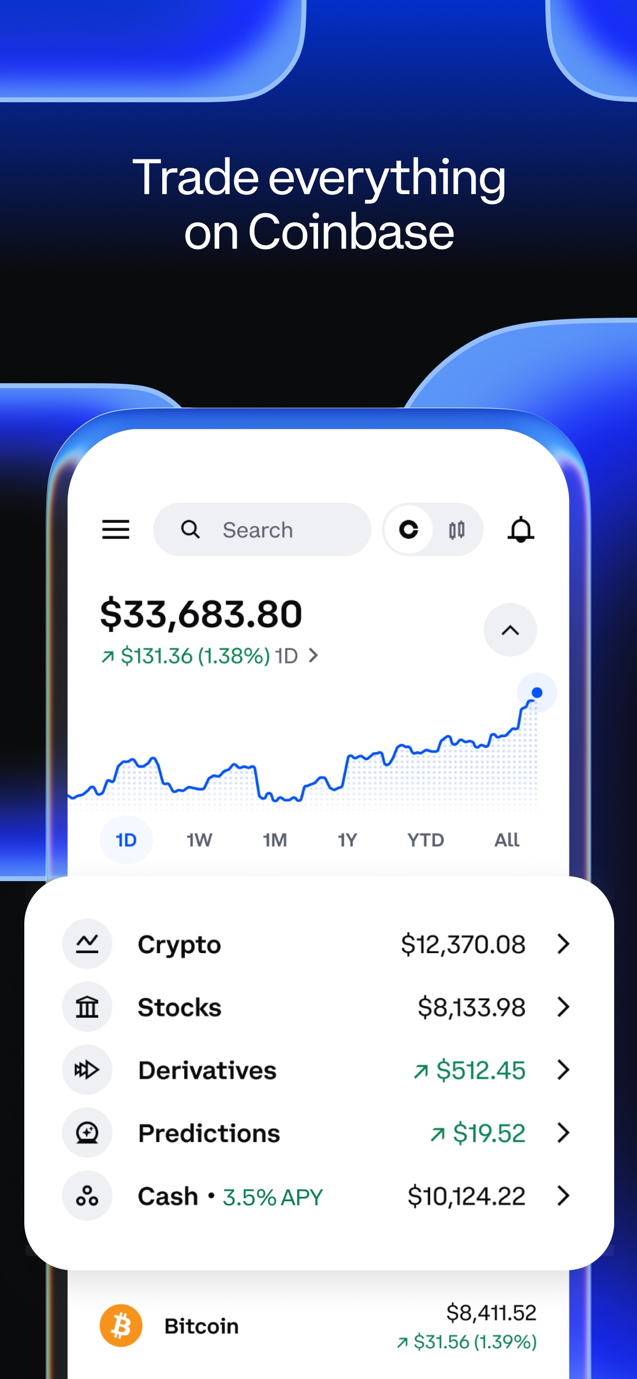 Coinbase App Store screenshot: Trade everything on Coinbase