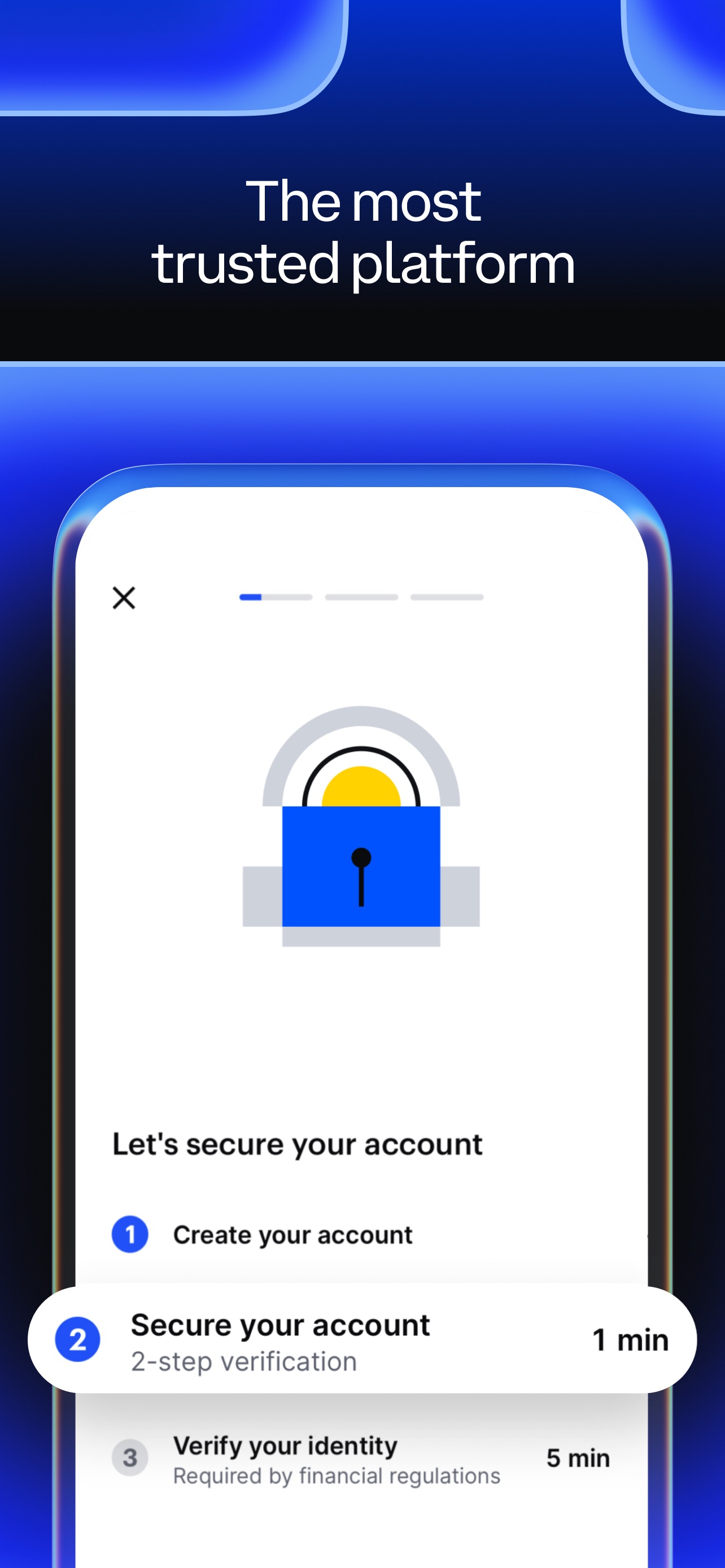 Coinbase App Store screenshot 8: The most trusted platform