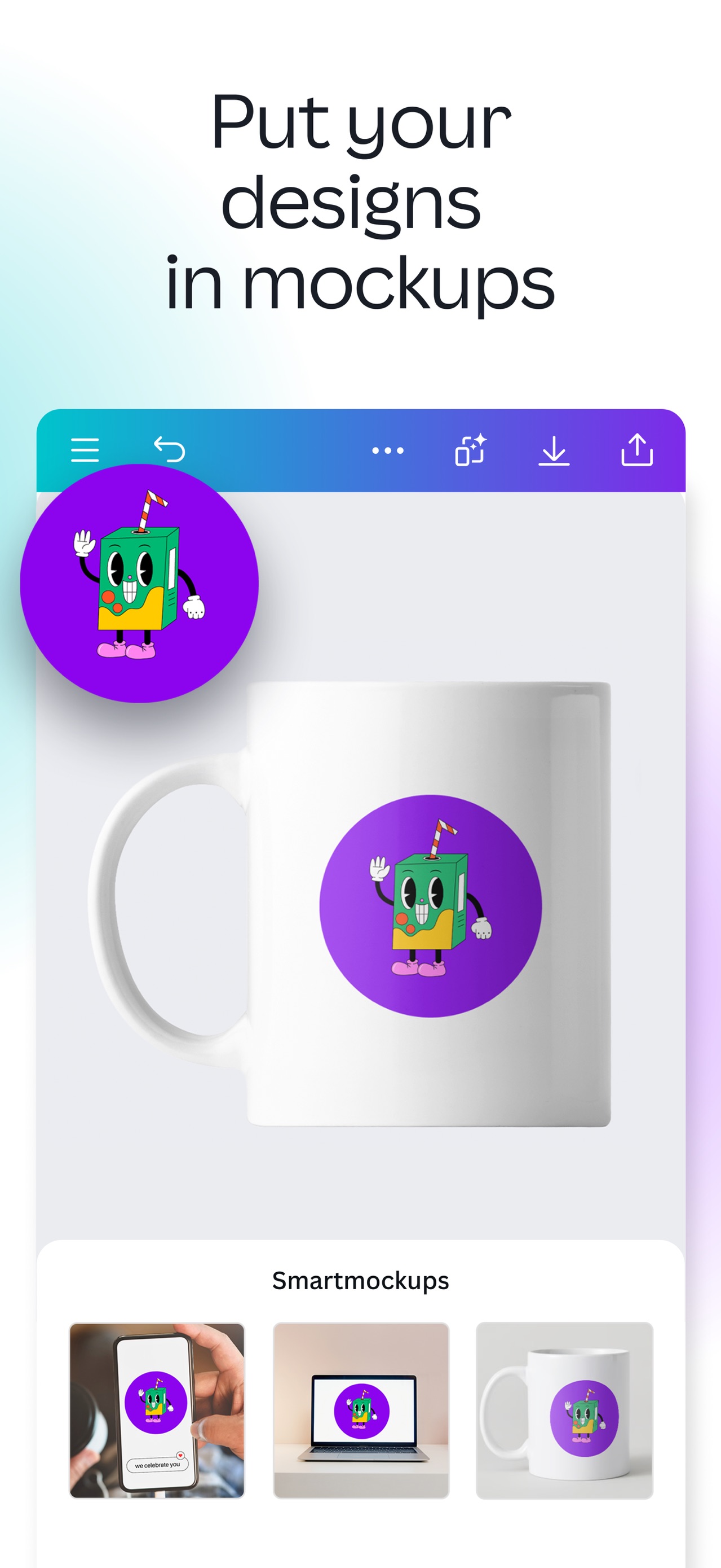 Canva App Store screenshot: Put your designs in mockups