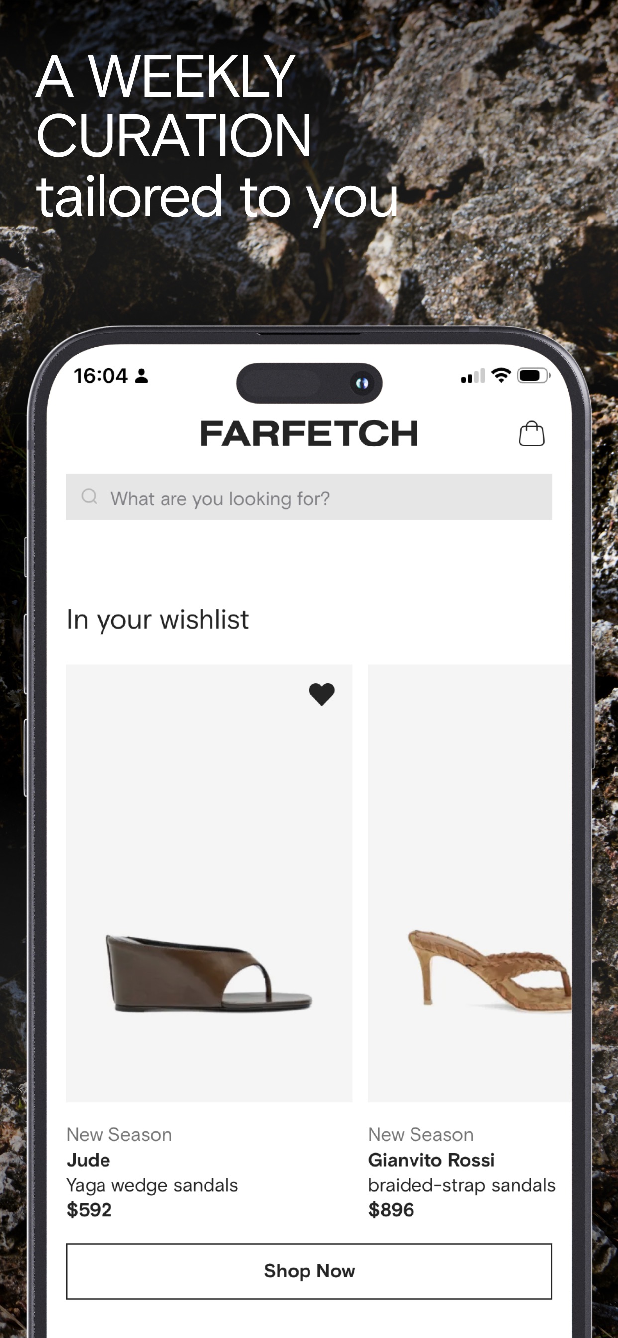 FARFETCH App Store screenshot 5: A WEEKLY CURATION tailored to you