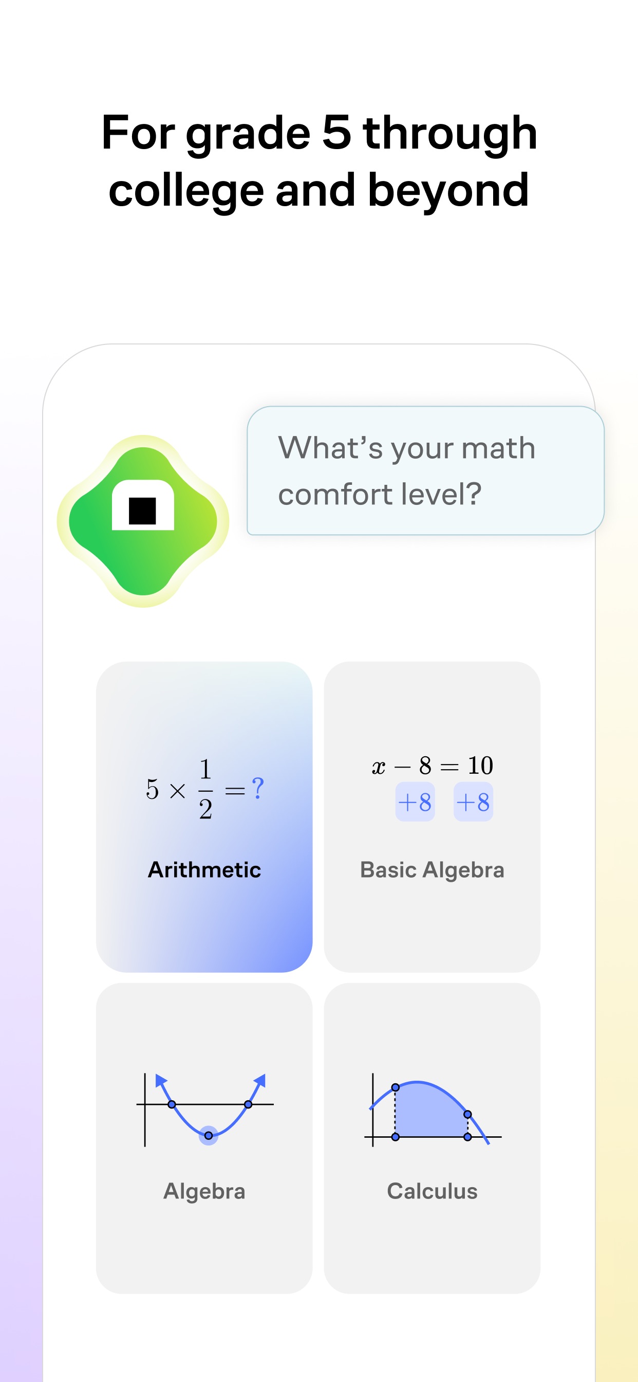 Brilliant App Store screenshot: For grade 5 through college and beyond