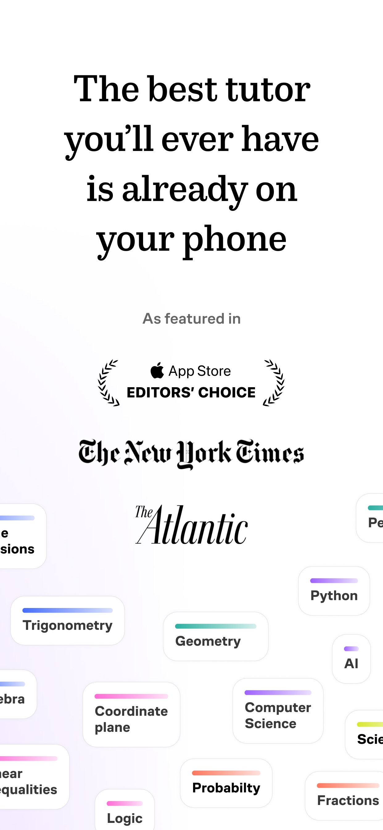 Brilliant App Store screenshot: The best tutor you'll ever have is already on your phone