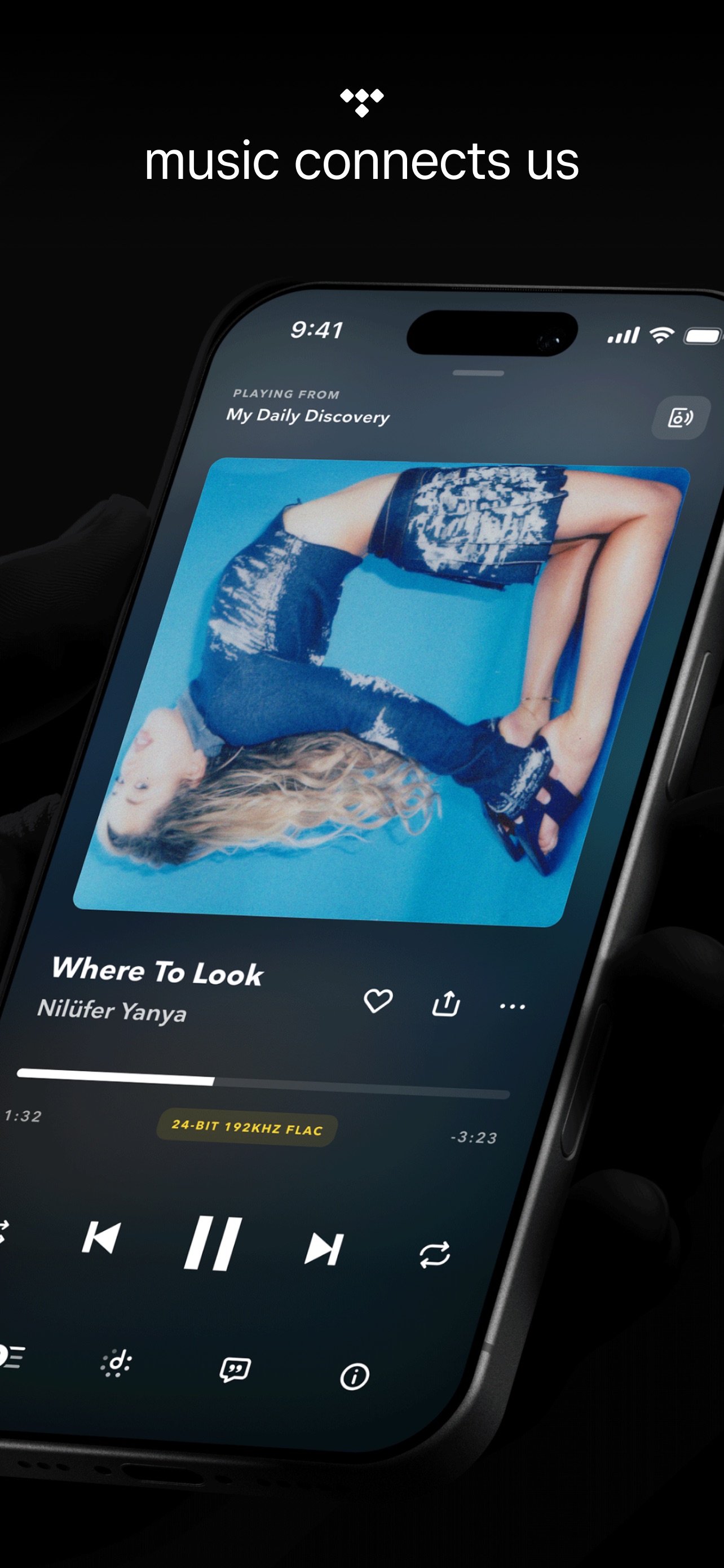 TIDAL App Store screenshot: music connects us