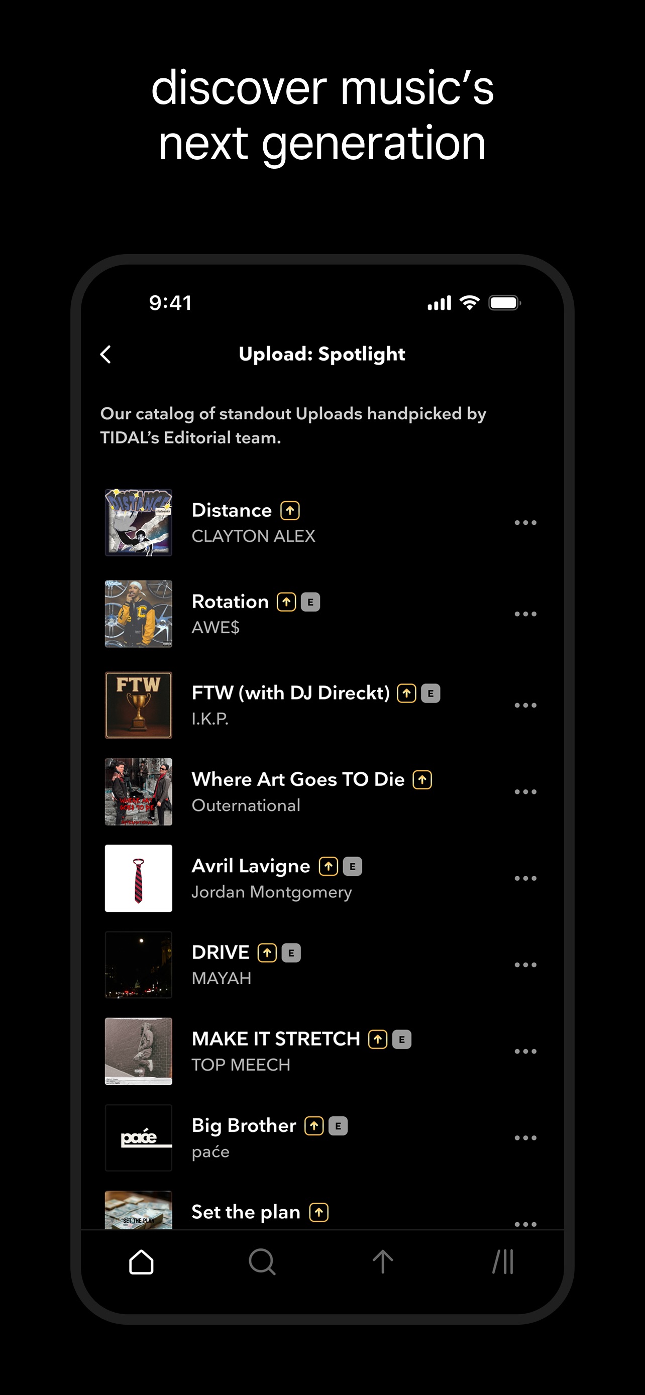 TIDAL App Store screenshot 5: discover music’s next generation