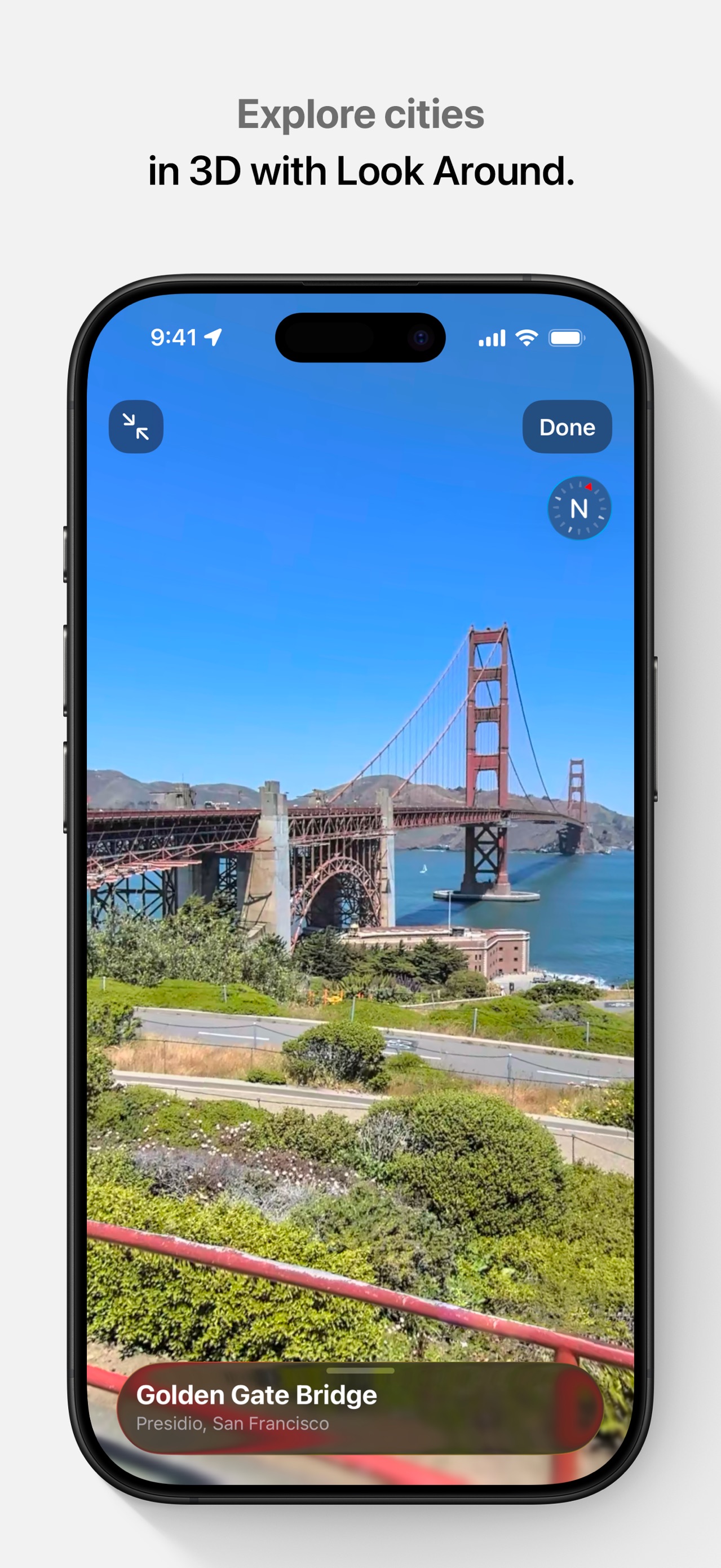 Apple Maps App Store screenshot 5: Explore cities in 3D with Look Around.