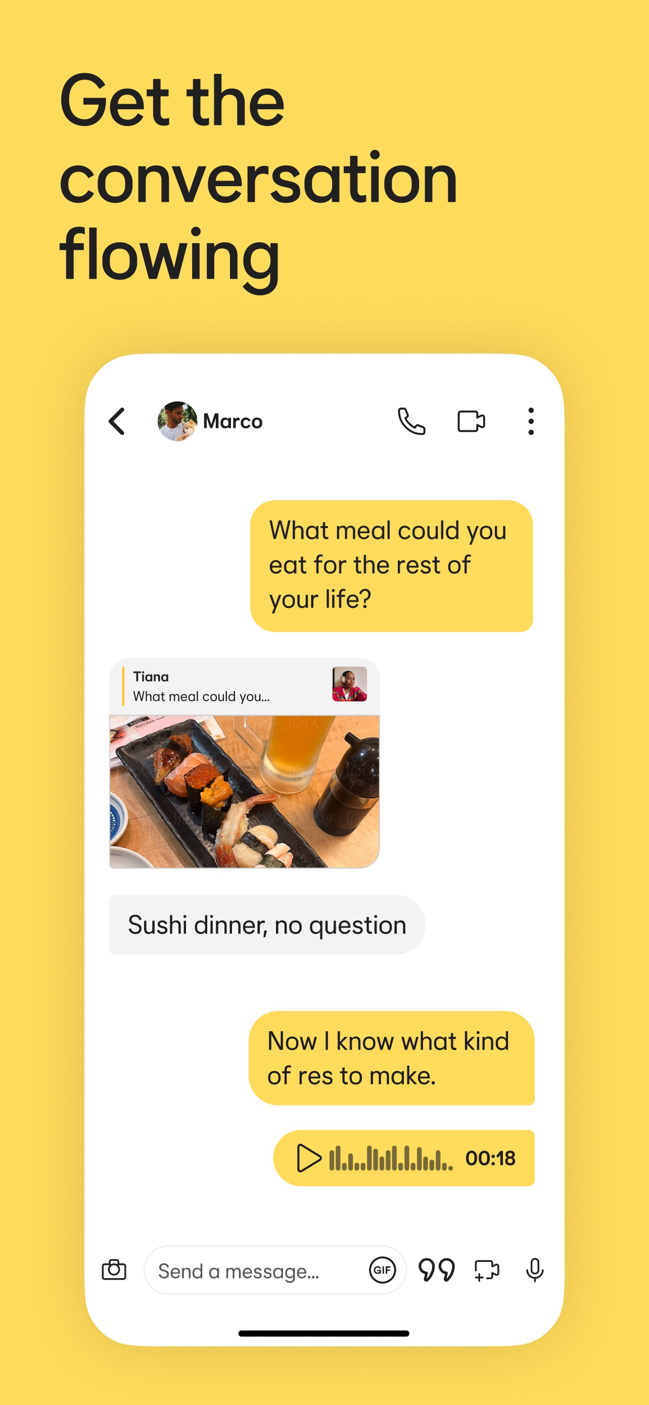 Bumble App Store screenshot 7: Get the conversation flowing