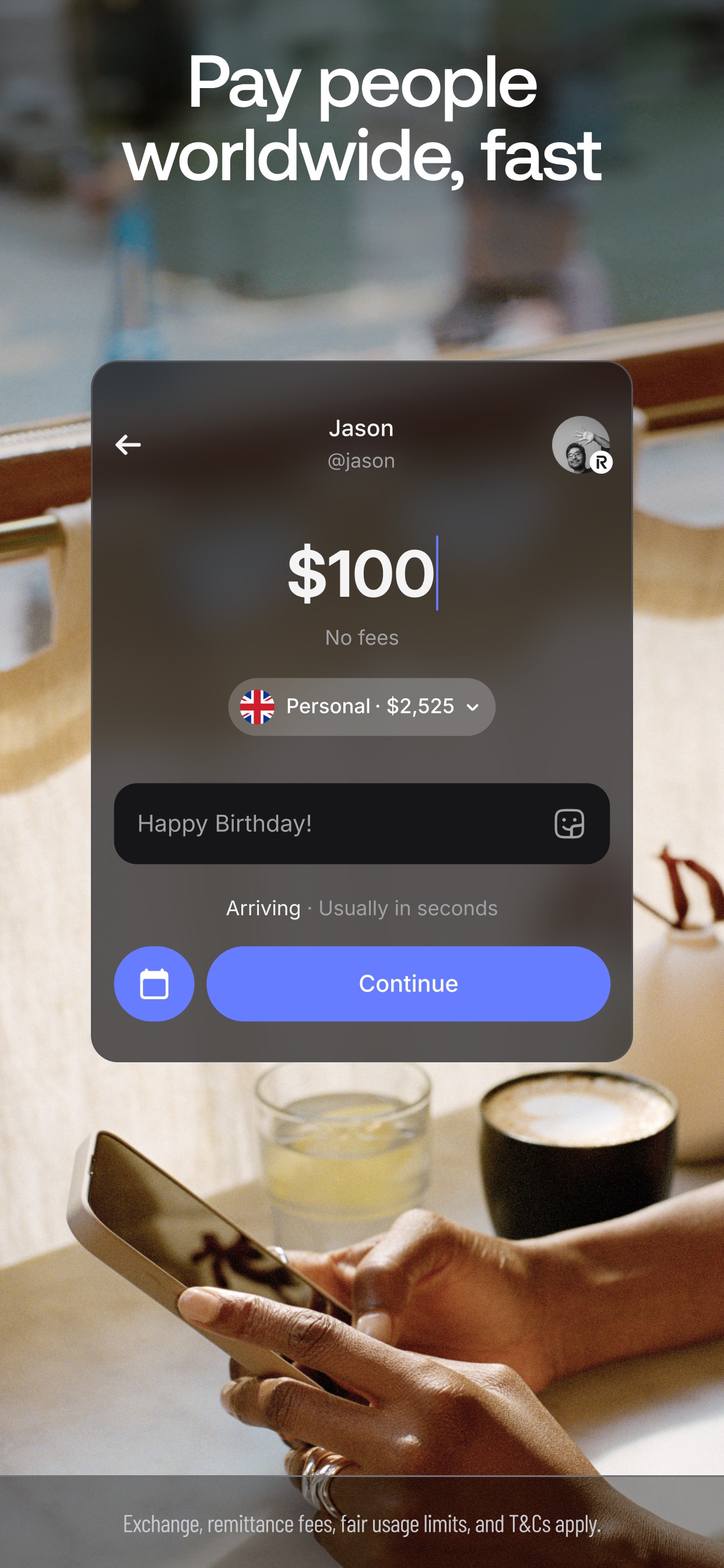 Revolut App Store screenshot: Pay people worldwide, fast