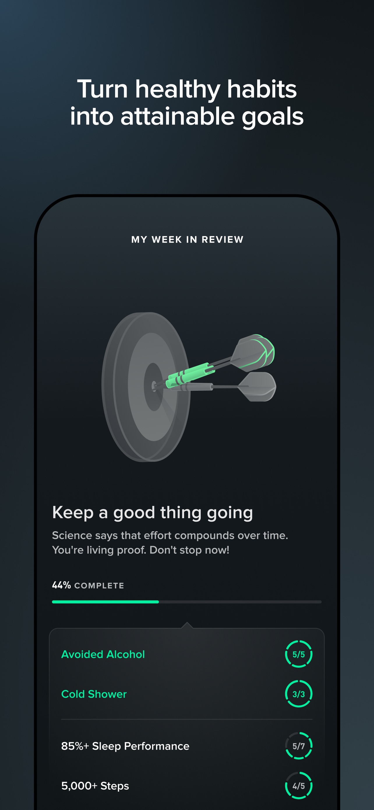 WHOOP App Store screenshot 10: Turn healthy habits into attainable goals