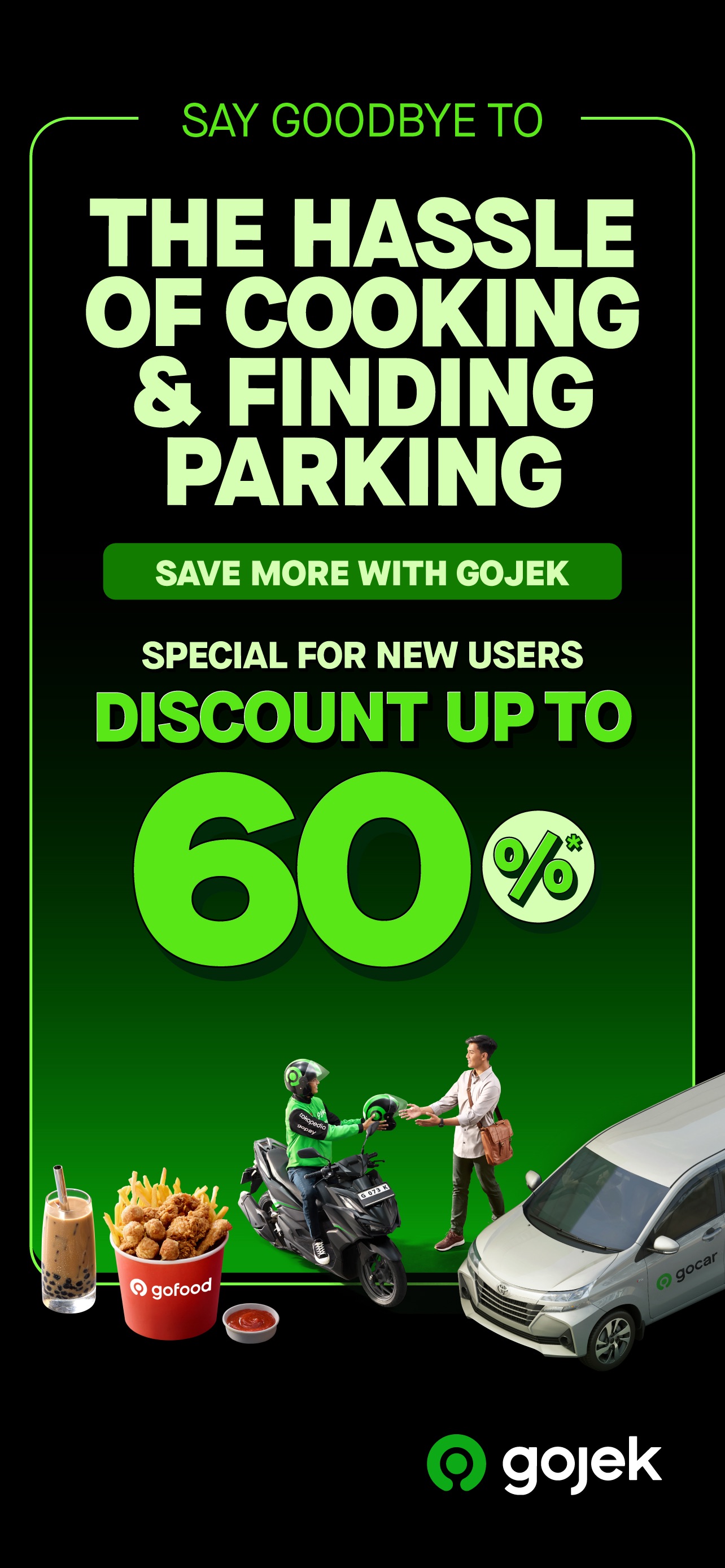 Gojek App Store screenshot: listing design