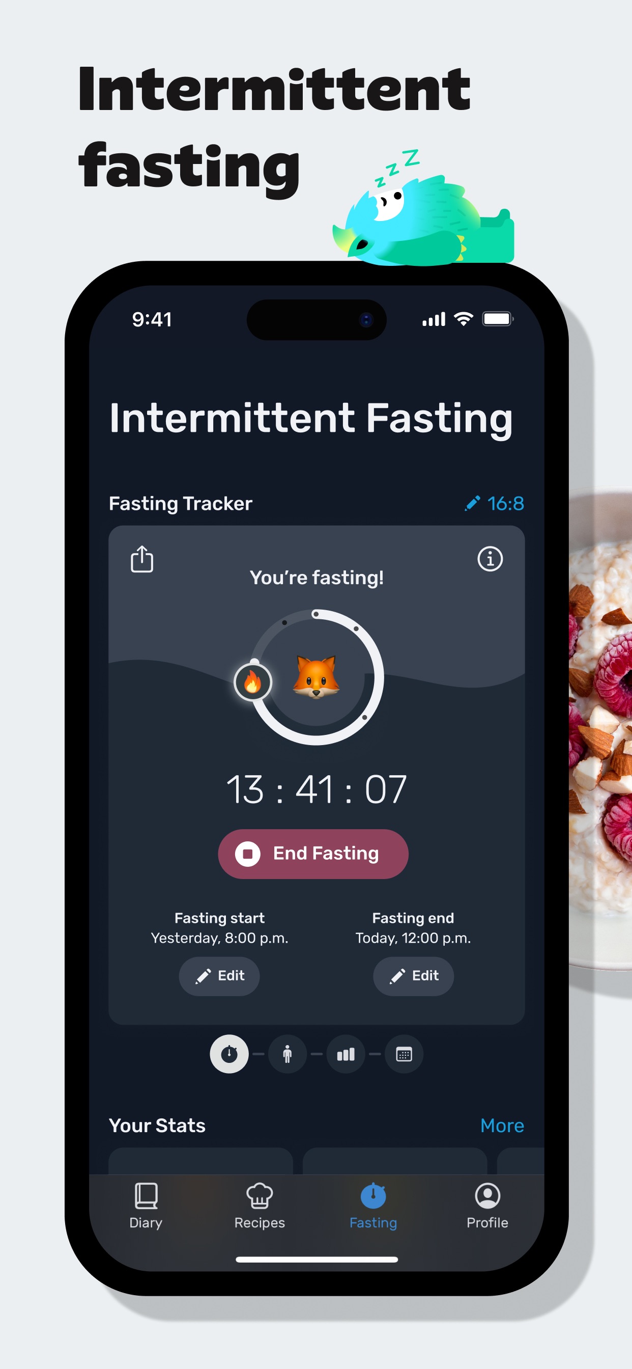 Yazio App Store screenshot: Intermittent fasting