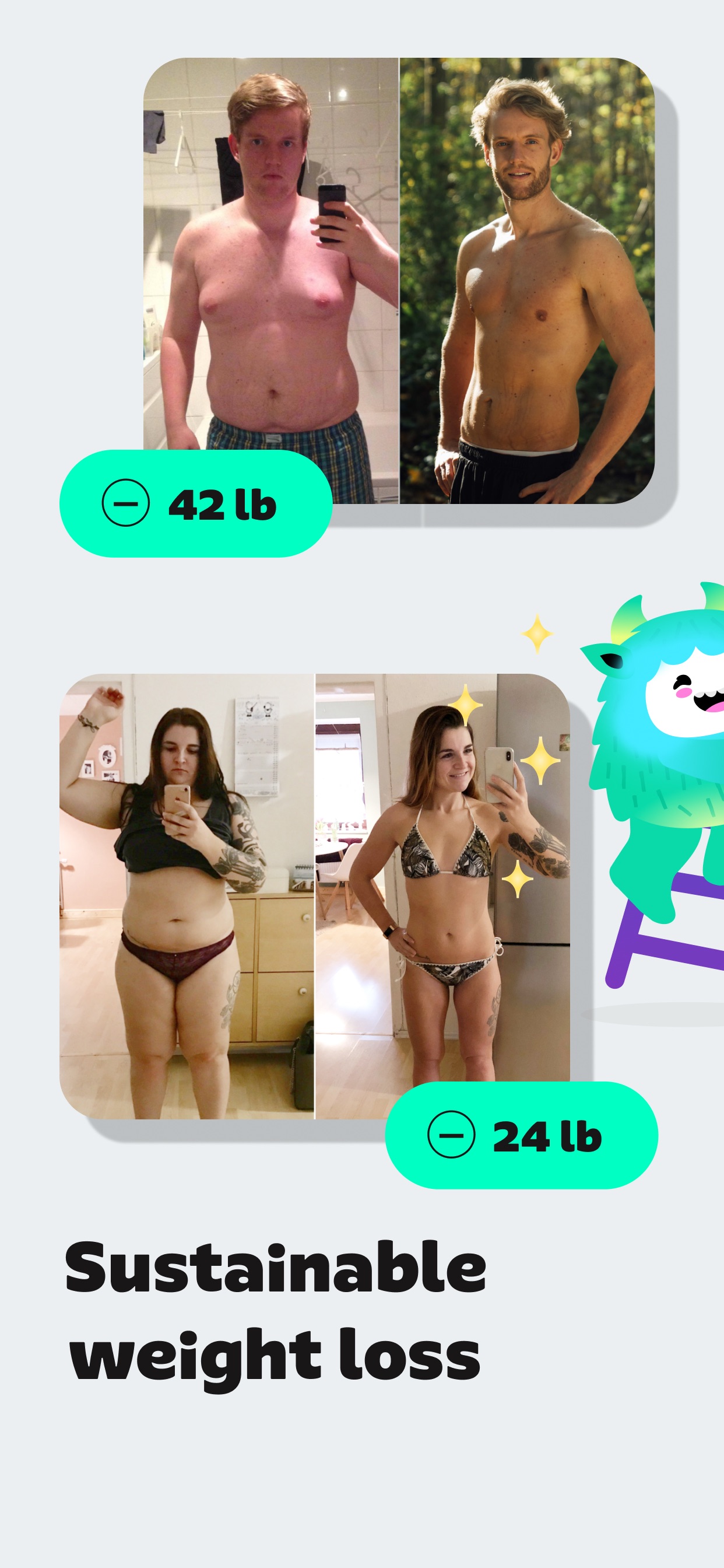 Yazio App Store screenshot: Sustainable weight loss