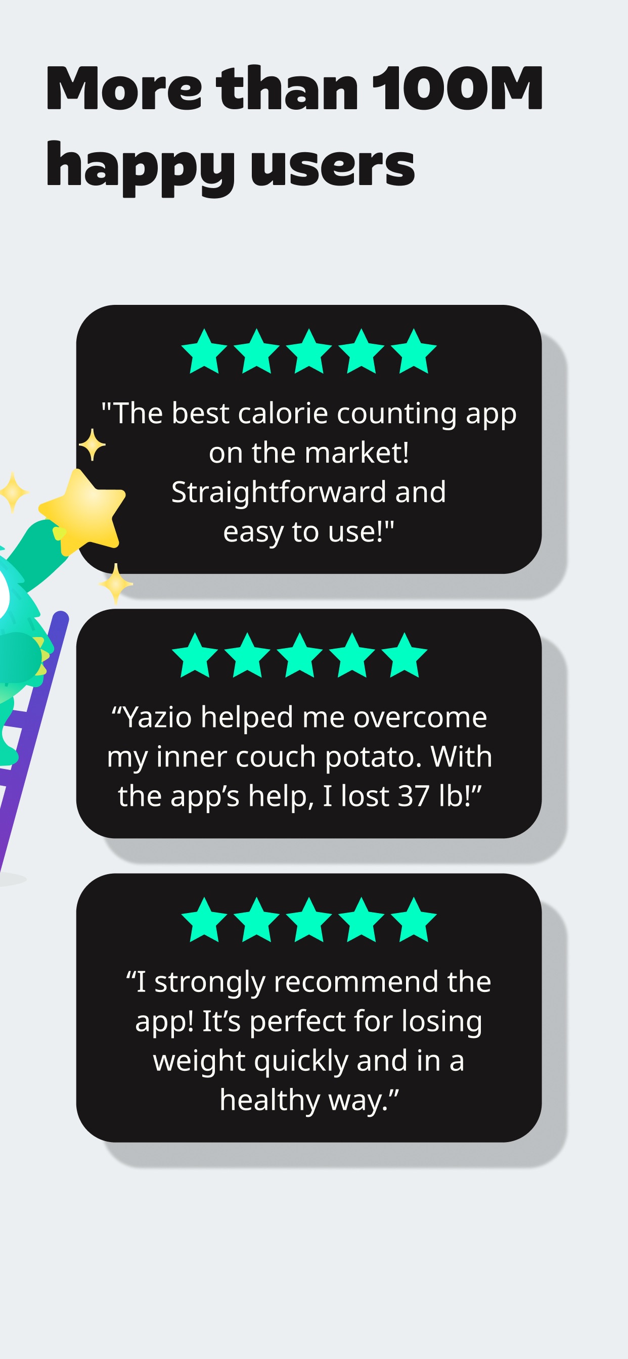 Yazio App Store screenshot: More than 100M happy users