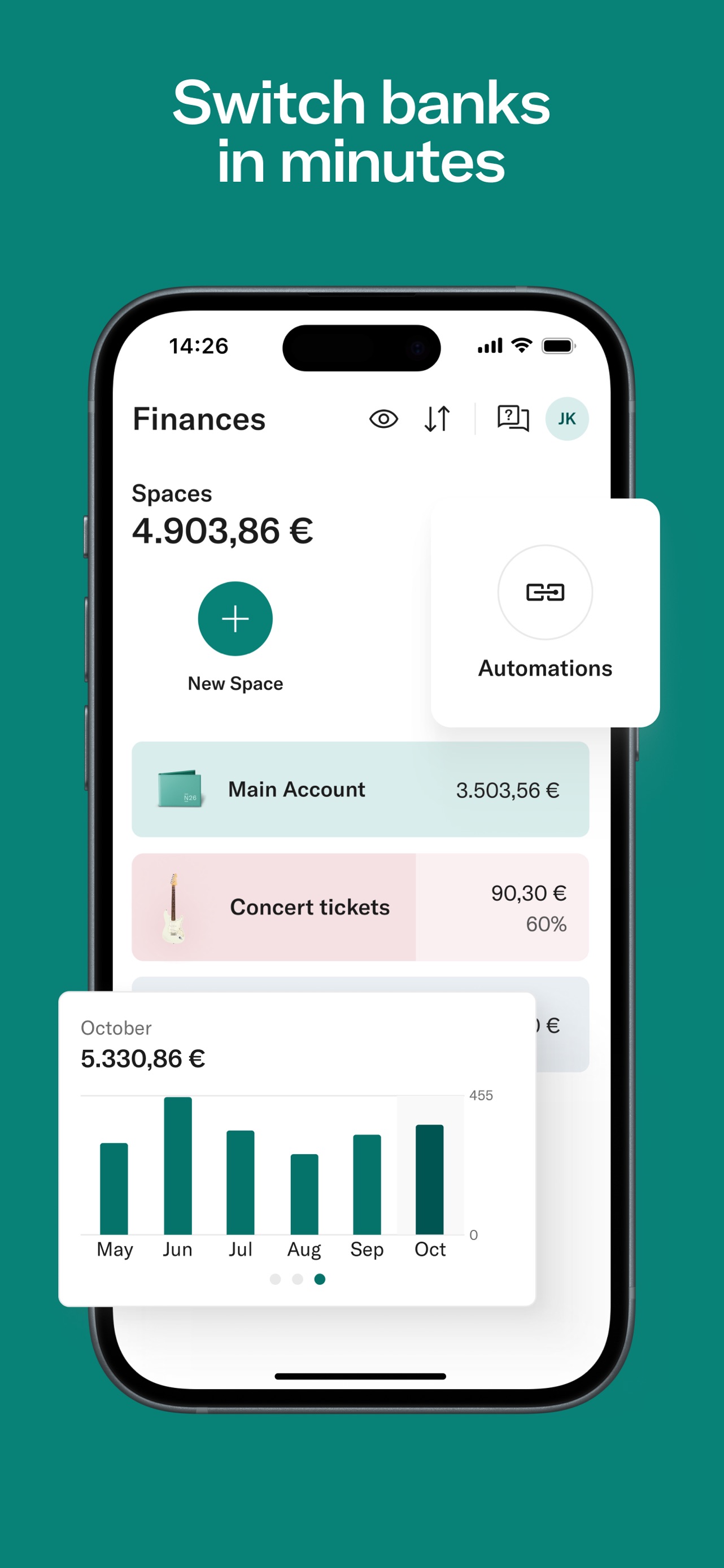 N26 App Store screenshot 10: Switch banks in minutes