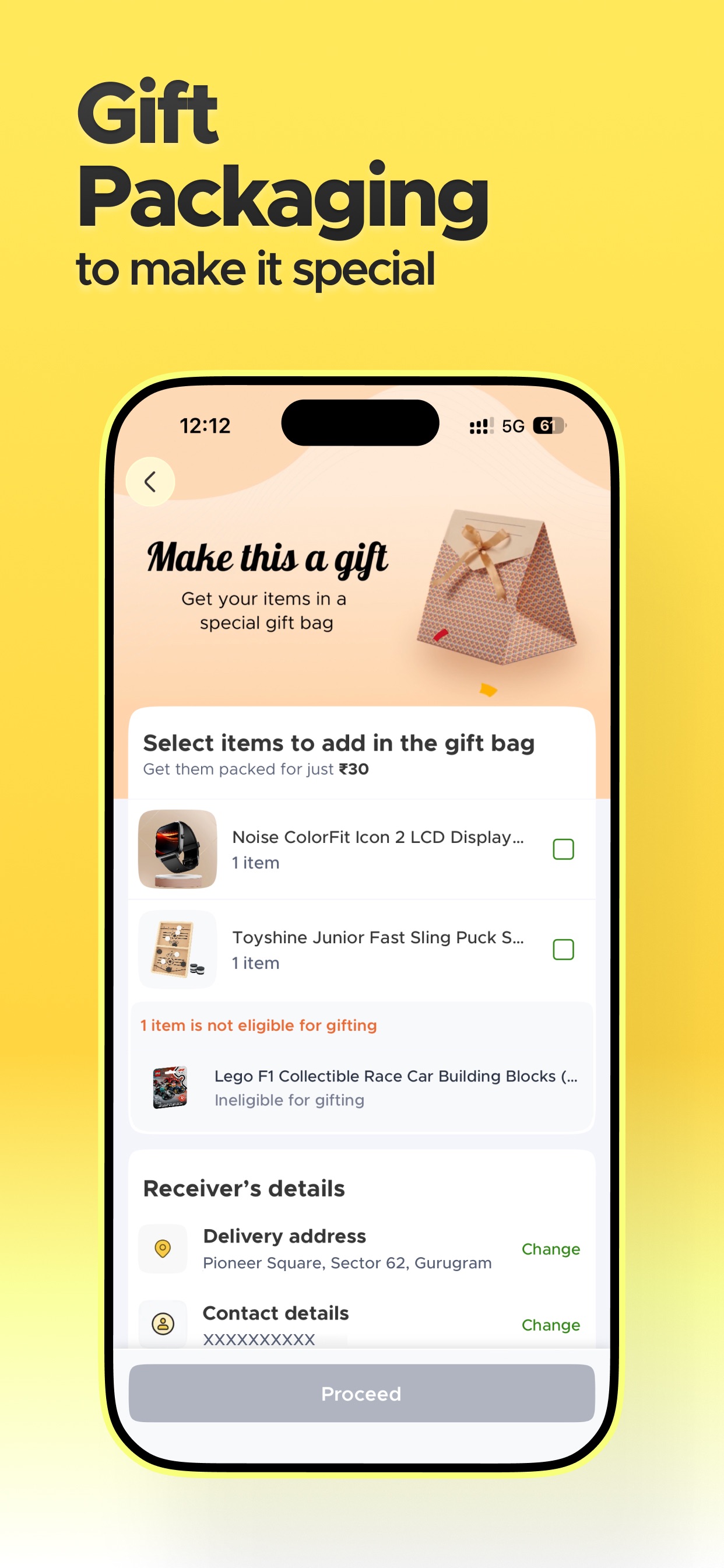 Blinkit App Store screenshot 8: Gift Packaging to make it special