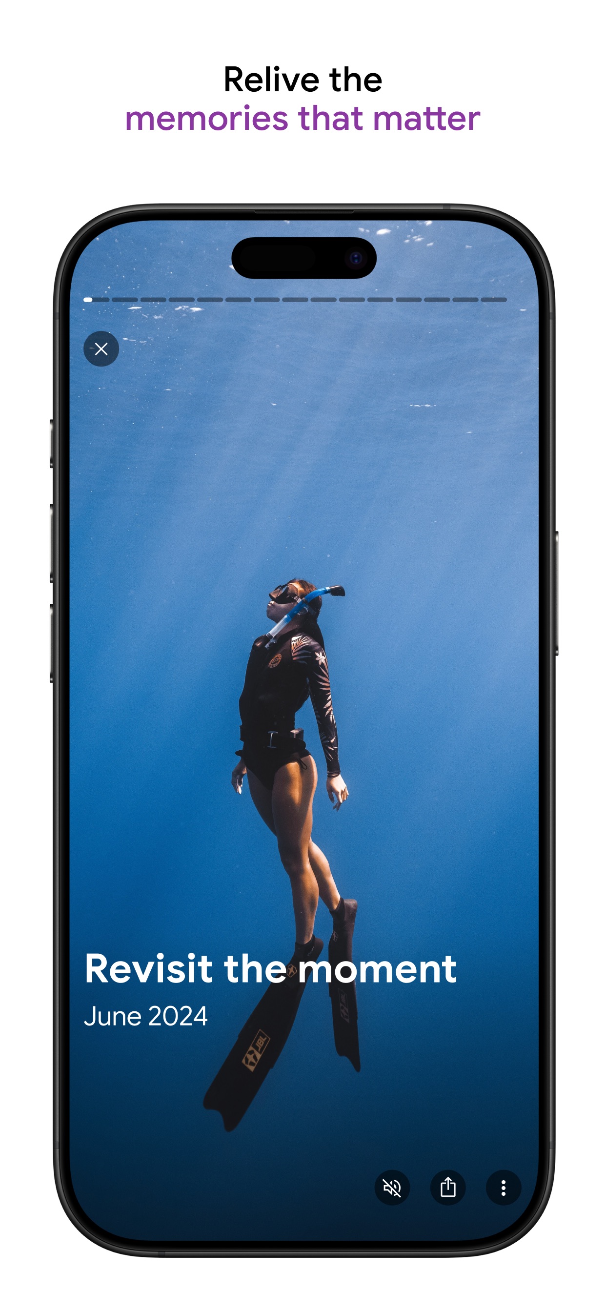 Google Photos App Store screenshot: Relive the memories that matter