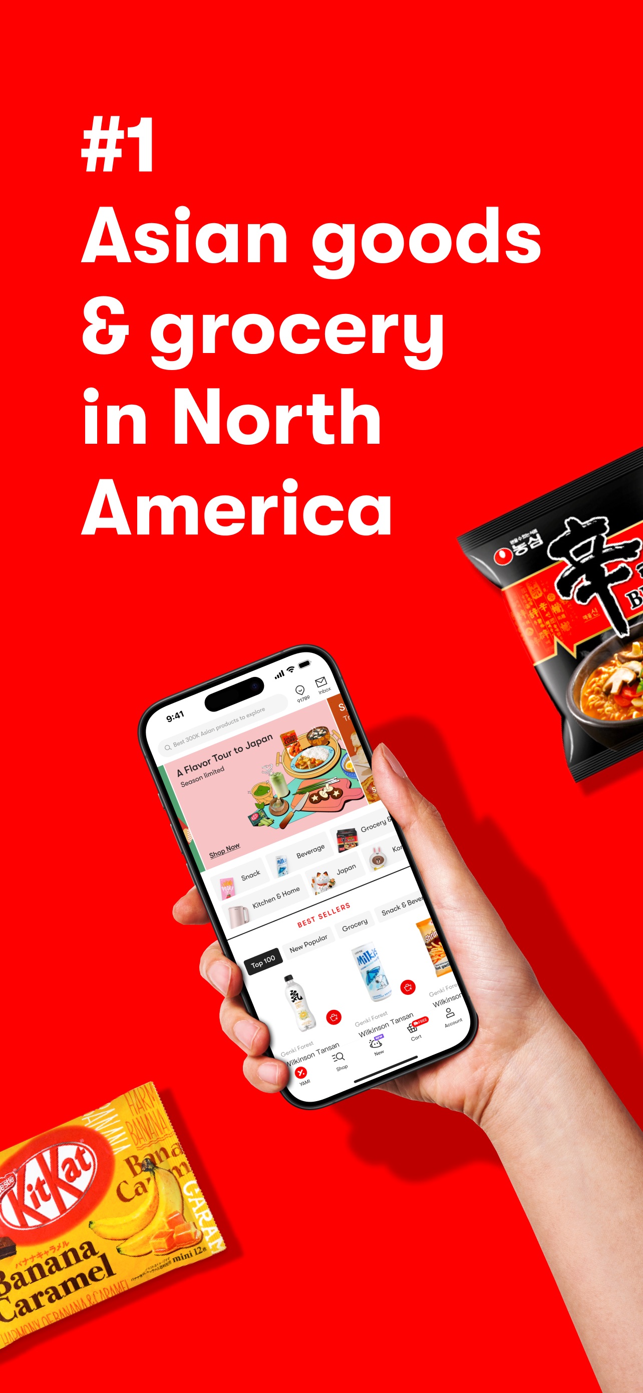 Yami App Store screenshot: #1 Asian goods & grocery in North America
