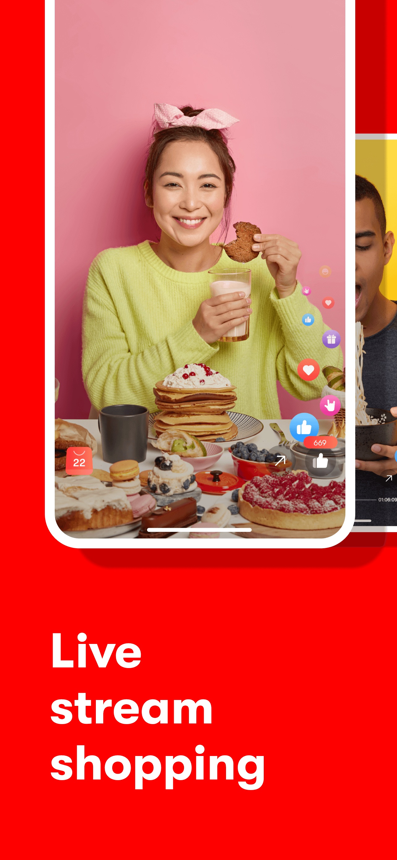 Yami App Store screenshot: Live stream shopping