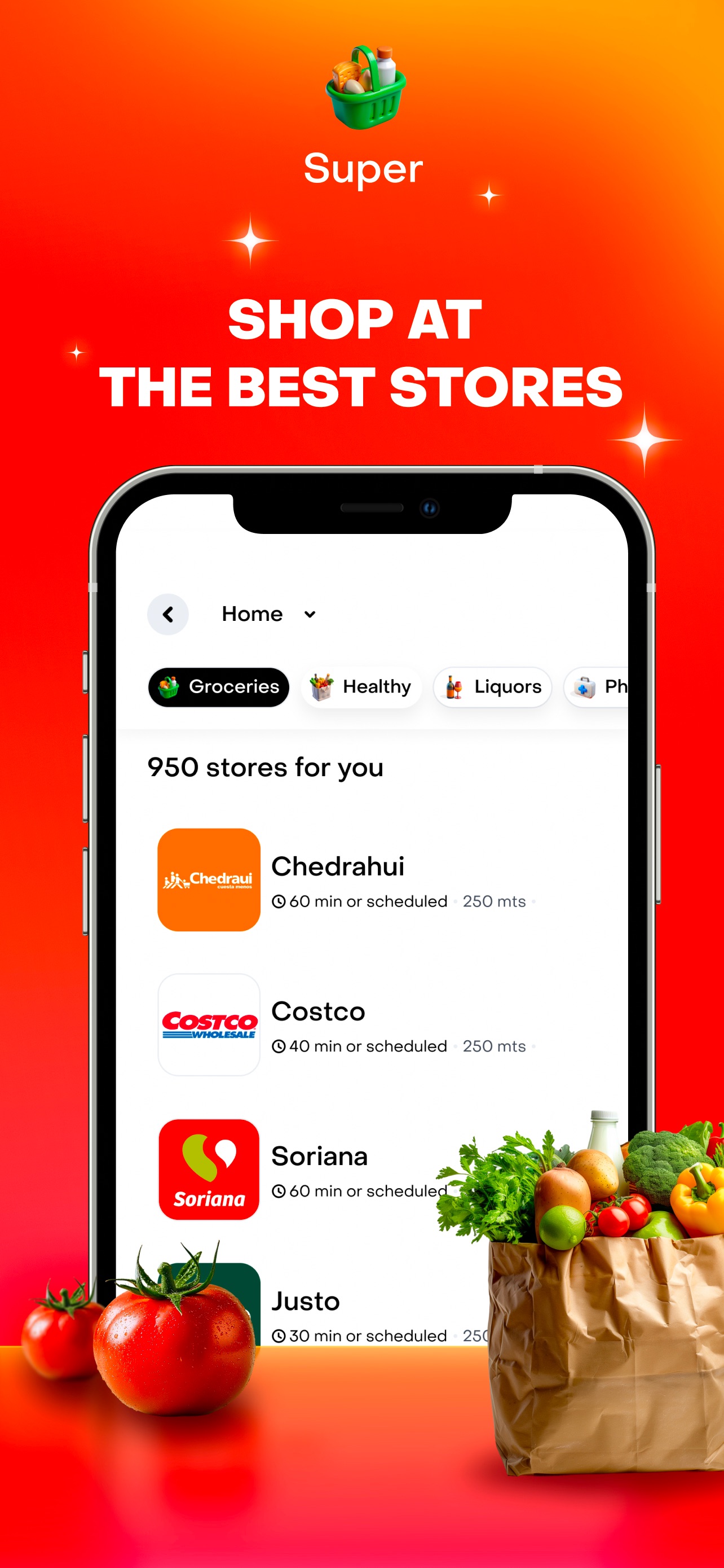 Rappi App Store screenshot: Super SHOP AT THE BEST STORES