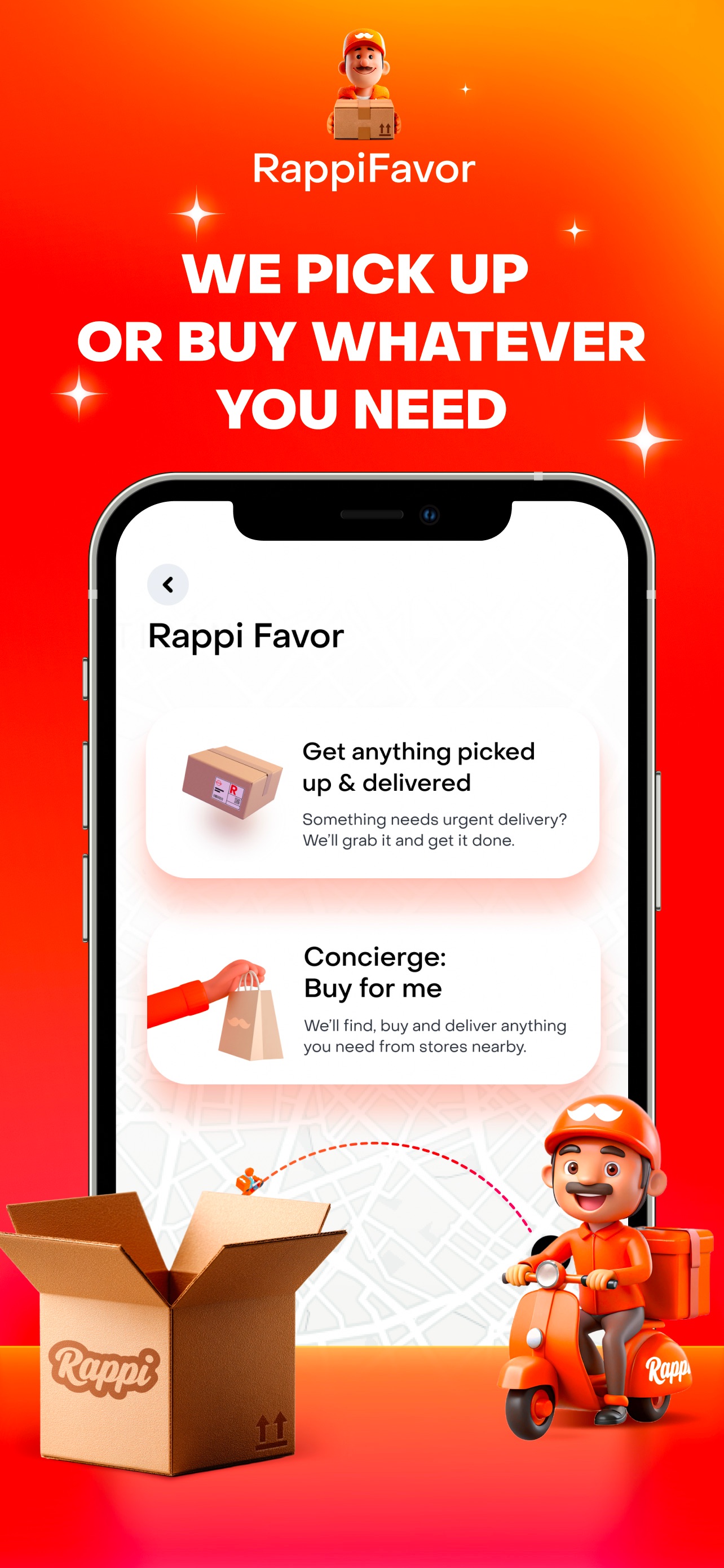 Rappi App Store screenshot 8: RappiFavor WE PICK UP OR BUY WHATEVER YOU NEED