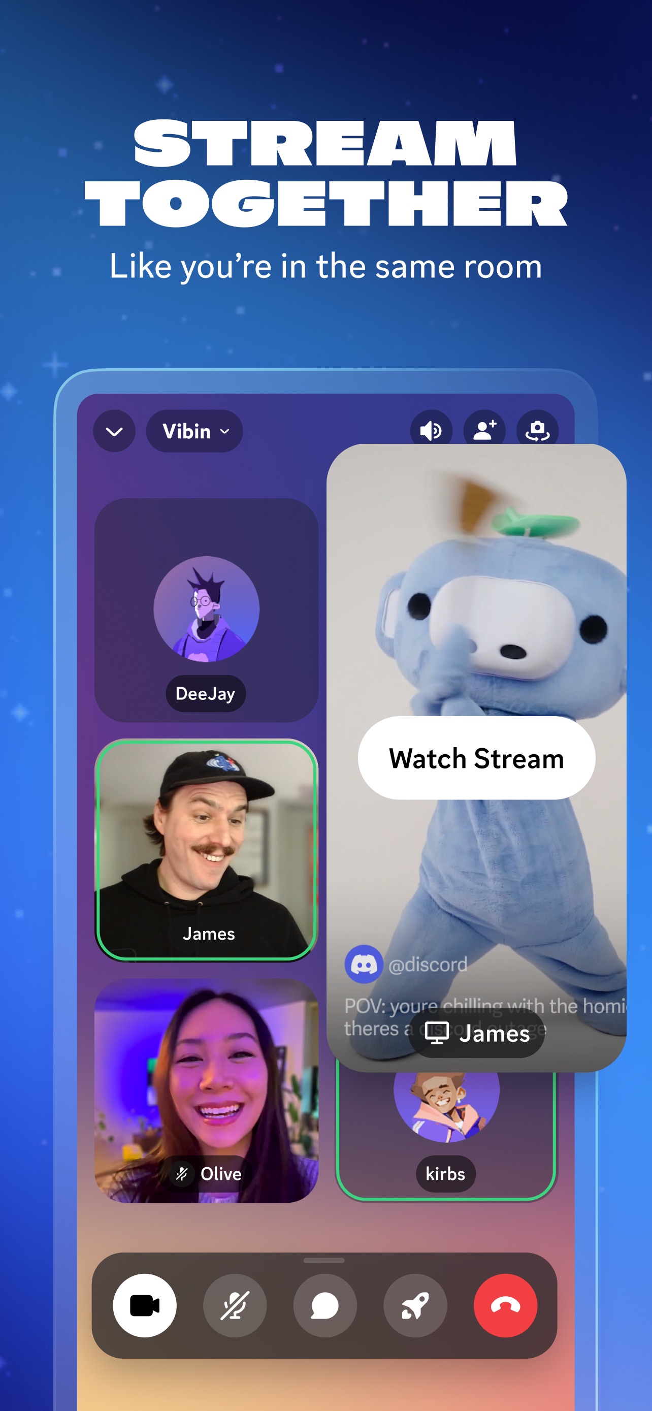 Discord App Store screenshot: STREAM TOGETHER Like you’re in the same room