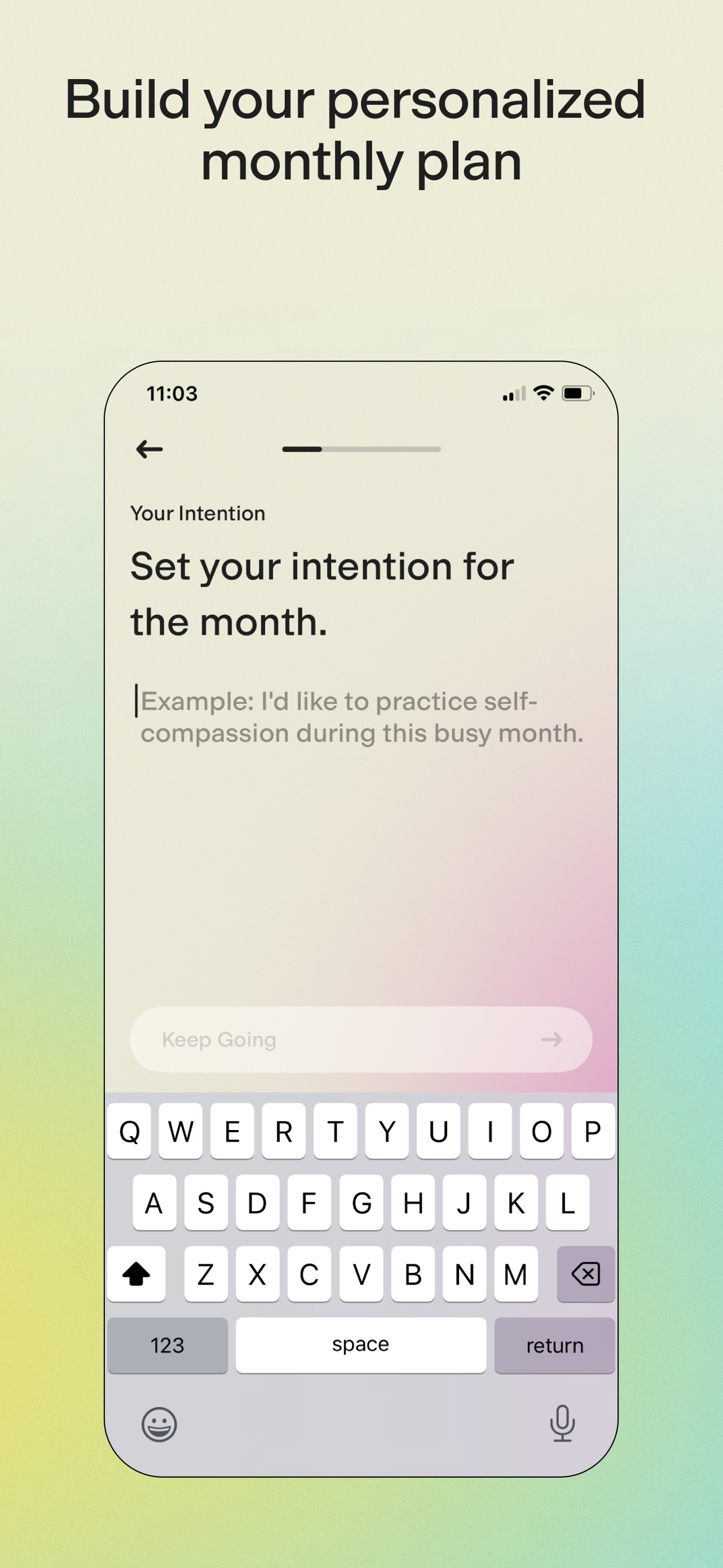 Ten Percent Happier App Store screenshot: Build your personalized monthly plan