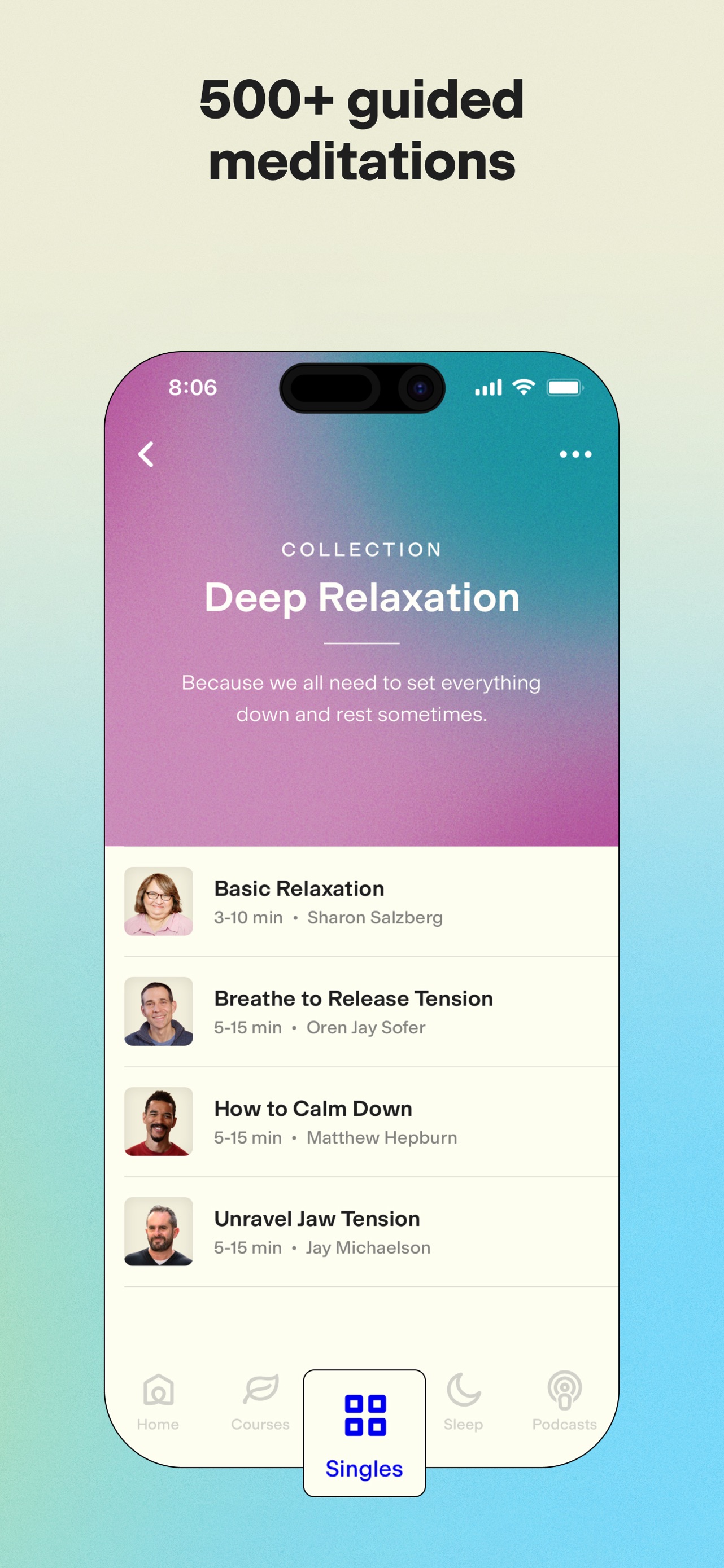 Ten Percent Happier App Store screenshot 7: 500+ guided meditations