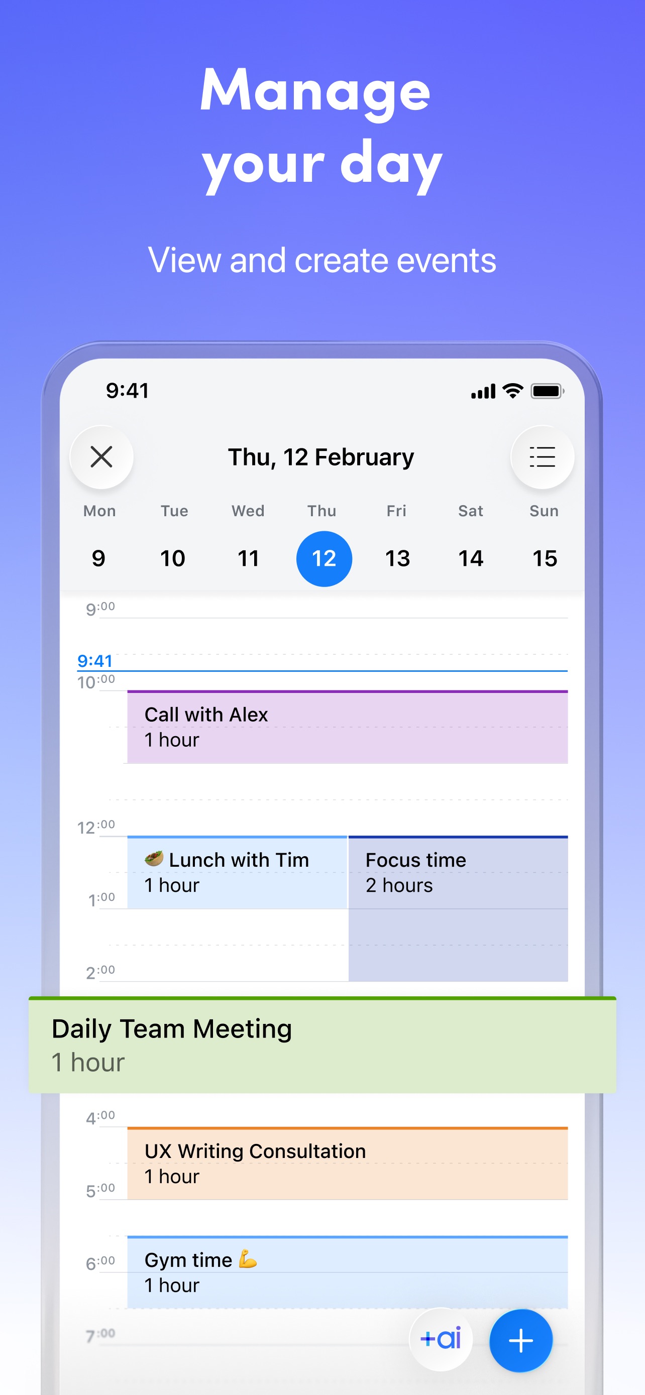 Spark Mail App Store screenshot: Manage your day
View and create events