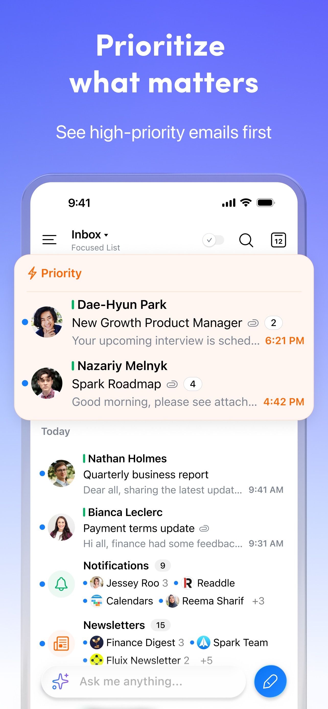 Spark Mail App Store screenshot 8: Prioritize what matters
See high-priority emails first